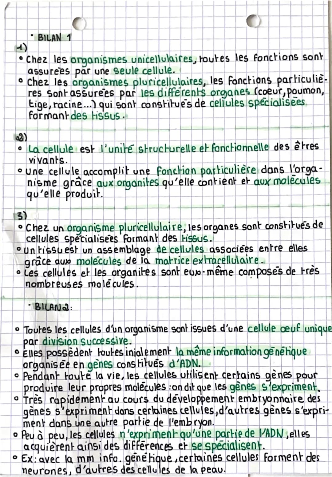 # SVT

>>organisation fonctionelle du vivant

- DEFINITIONS:

- unicellulaire = organisme constitué d'une seule cellule.
- pluricellulaire o