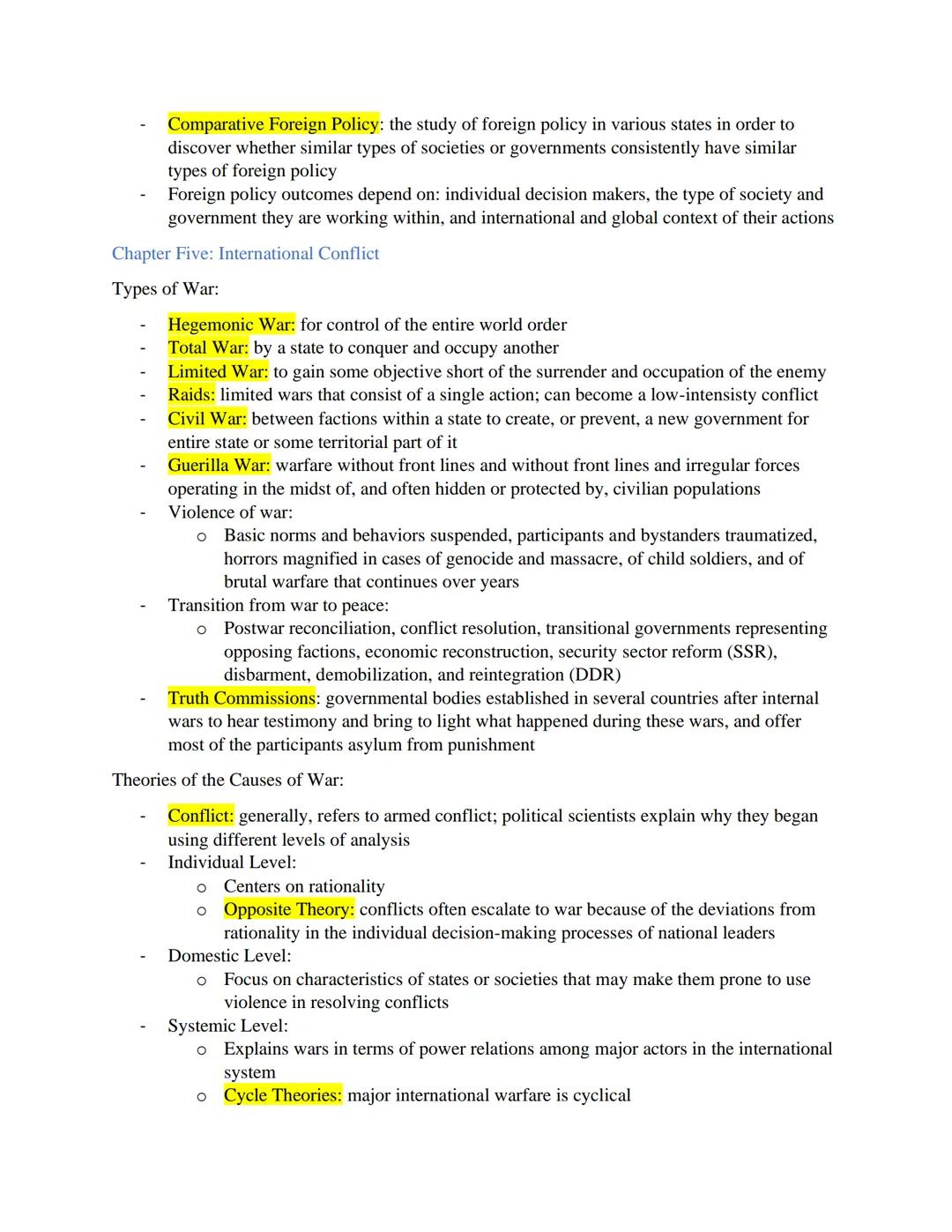 # International Relations Mid Term 1 Review:
Chapter One: The Globalization of International Relations

- International relations: concerns 