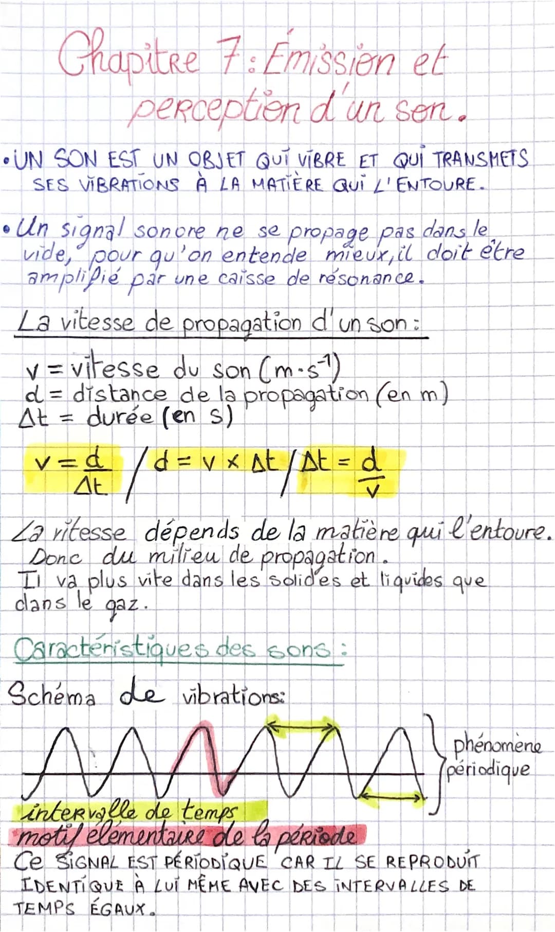 # Chapitre 7: Emission et
perception d'un sen.

• UN SON EST UN OBJET QUI VIBRE ET QUI TRANSMETS
SES VIBRATIONS À LA MATIÈRE QUI L'ENTOURE.
