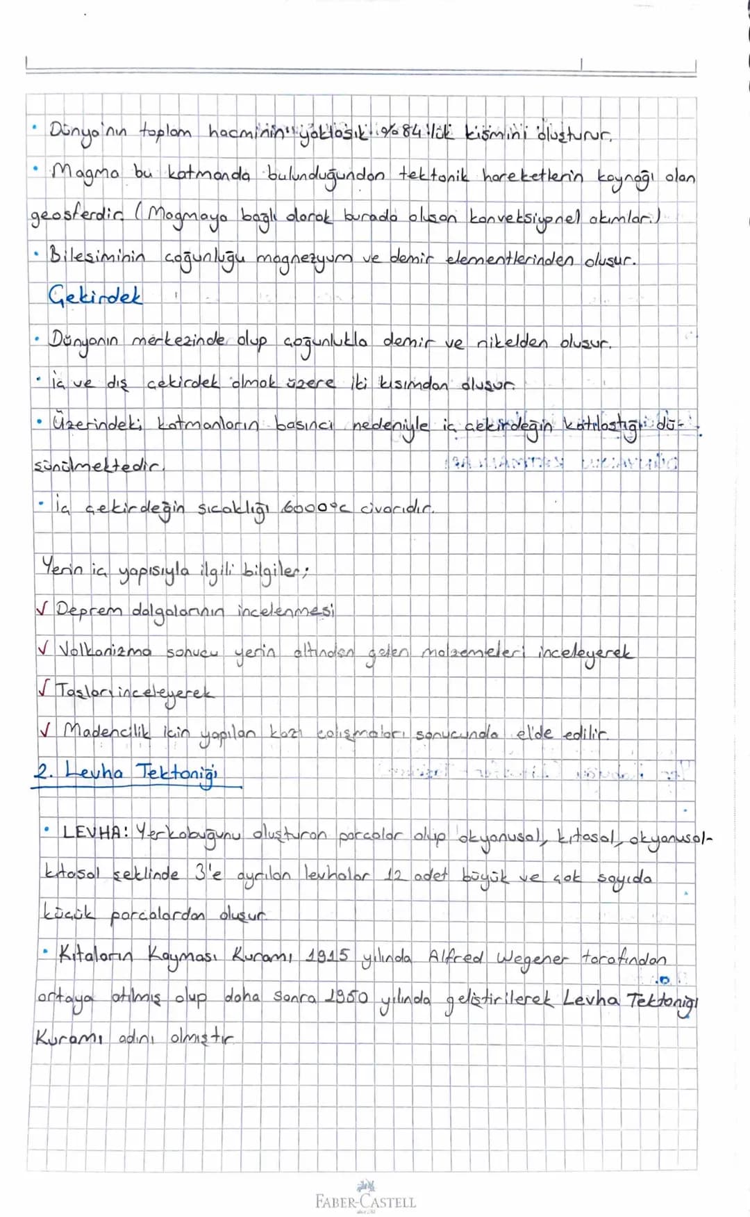 # DÜNYANIN TEKTONIK OLUŞUmu

> Yoğunluğu ve sıcaklığı fazla olan maddeler Dünya'nın merkezinde toplanmış
iken az olanlar dış kısmında kalmış