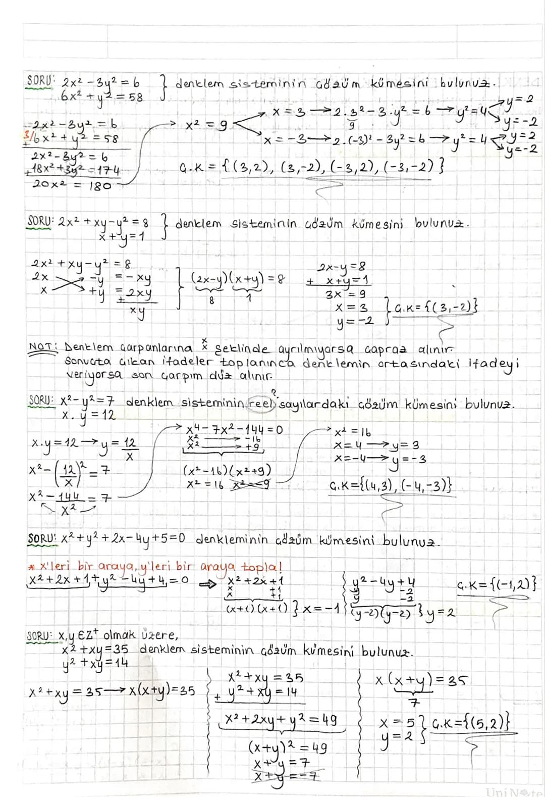 # DENKLEM VE EŞİTSİZLİK SİSTEMLERİ

İkinci Dereceden İki Bilinmeyenli Denklemler:
ax+by+c=0 denklemi birinci dereceden iki bilinmeyenli denk