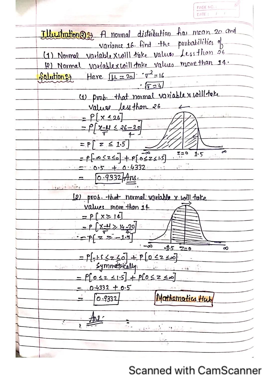Chapter 3 Normal Distribution
PAGE NO.:
PATE: / 1

Probability Density Function If a random variable
can assume any value
between the defini