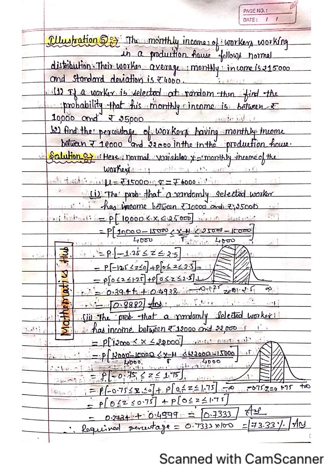 Chapter 3 Normal Distribution
PAGE NO.:
PATE: / 1

Probability Density Function If a random variable
can assume any value
between the defini