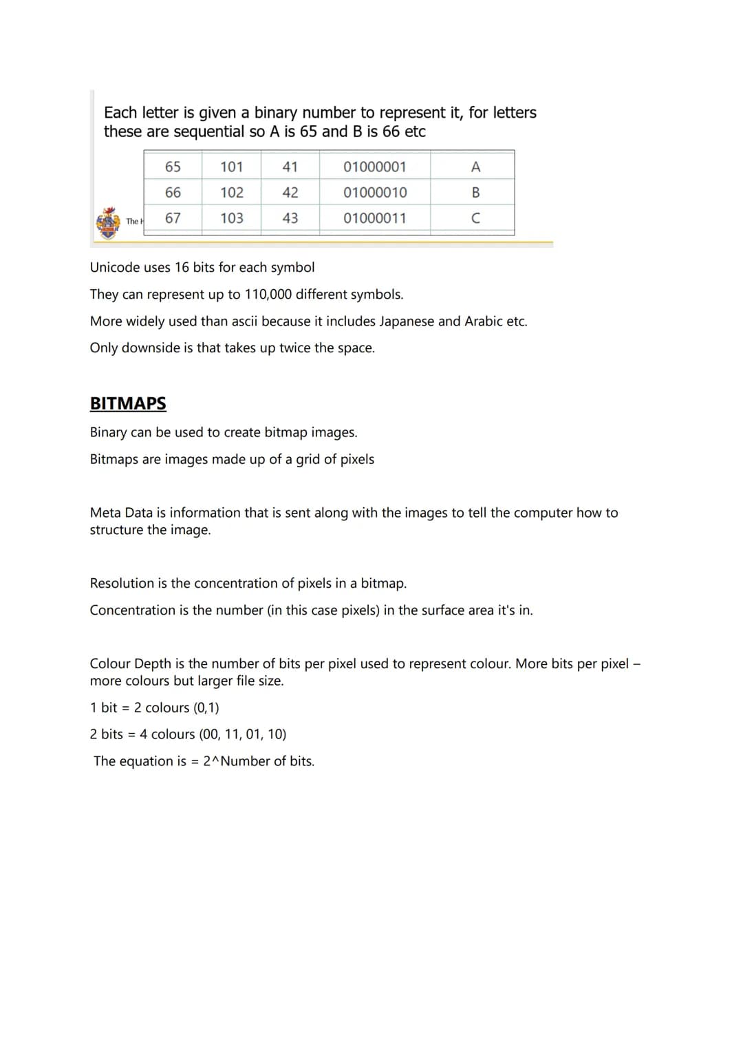 Computer Science Binary and Hexadecimal

Binary is information represented as electricity:

1 = on

0 = off

Logic gates can be used by comp