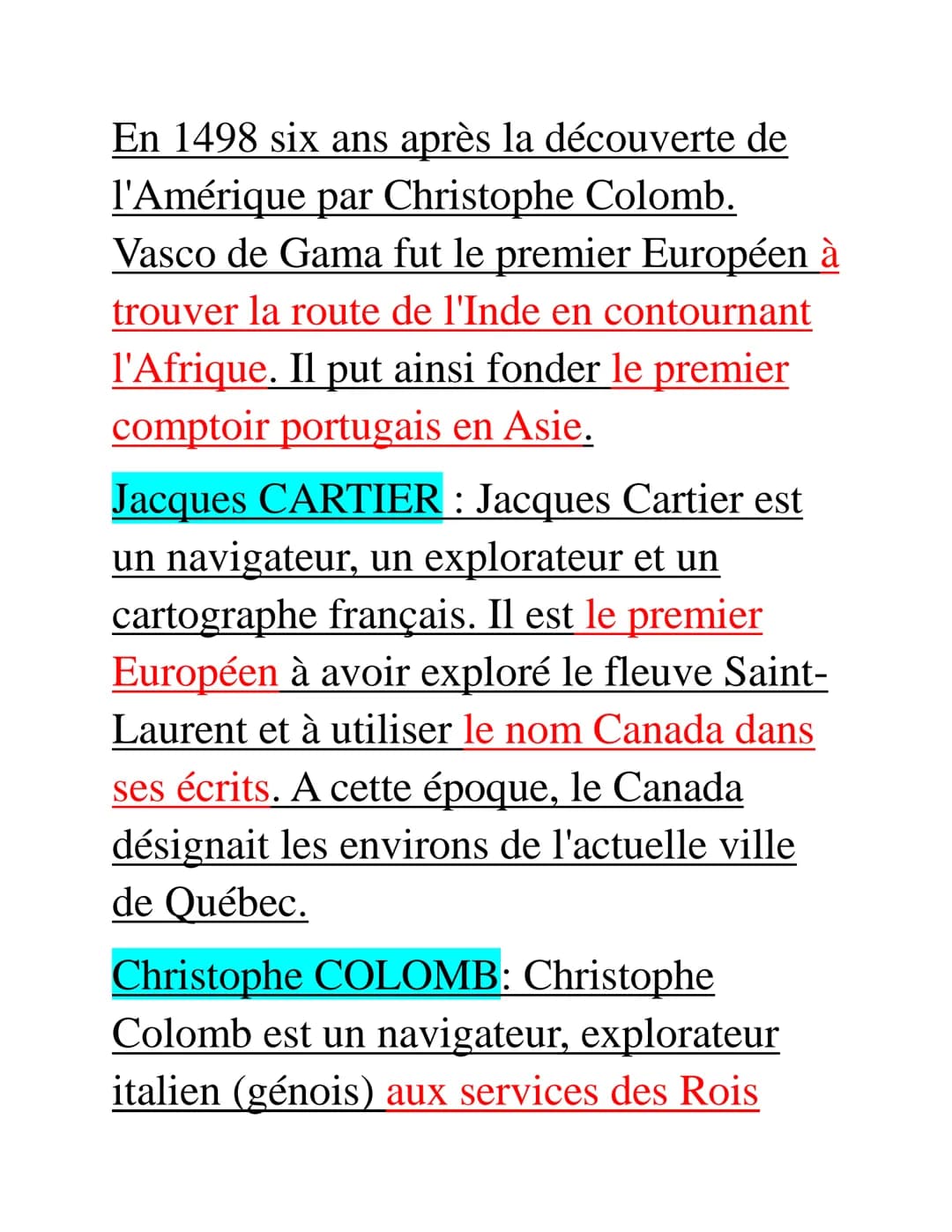 # Histoire

@anna.lee

Les quatre grands explorateurs :

(Date de naissance et de mort)

- Vasco de Gama: 1469 - 1524
- Jacques Cartier : 14