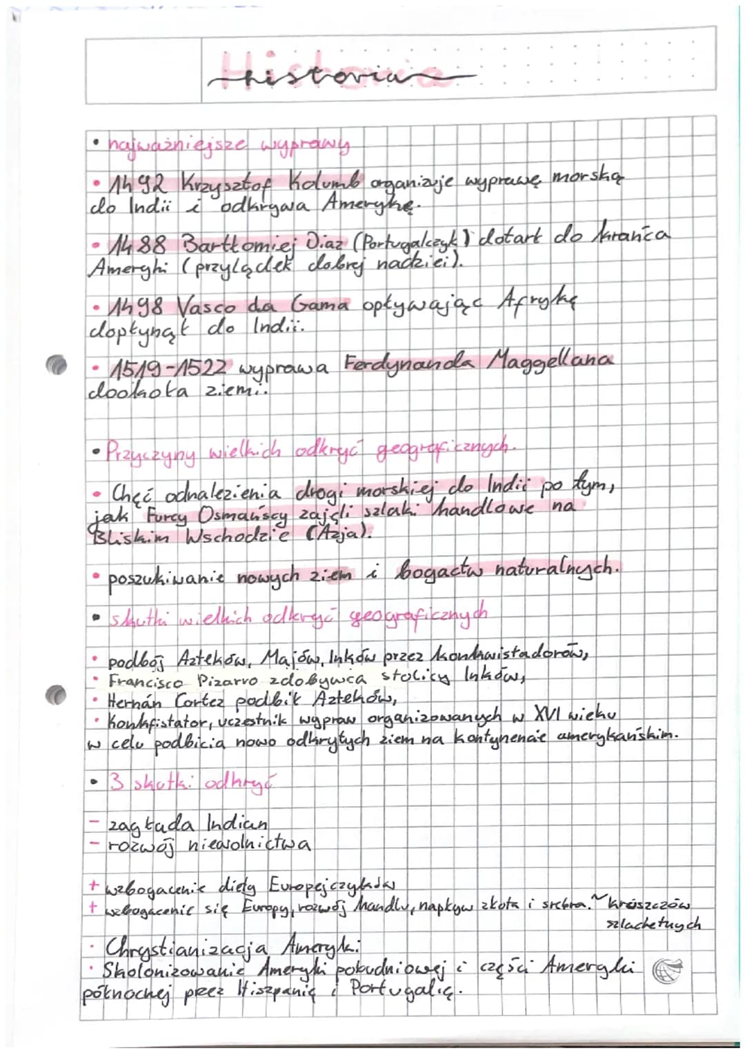 # histovia

• najważniejsze wyprawy

• 1492 Krzysztof Kolumb organizuje wyprawę morską
do Indii i odkrywa Ameryke.

• 1488 Bartłomiej Diaz (