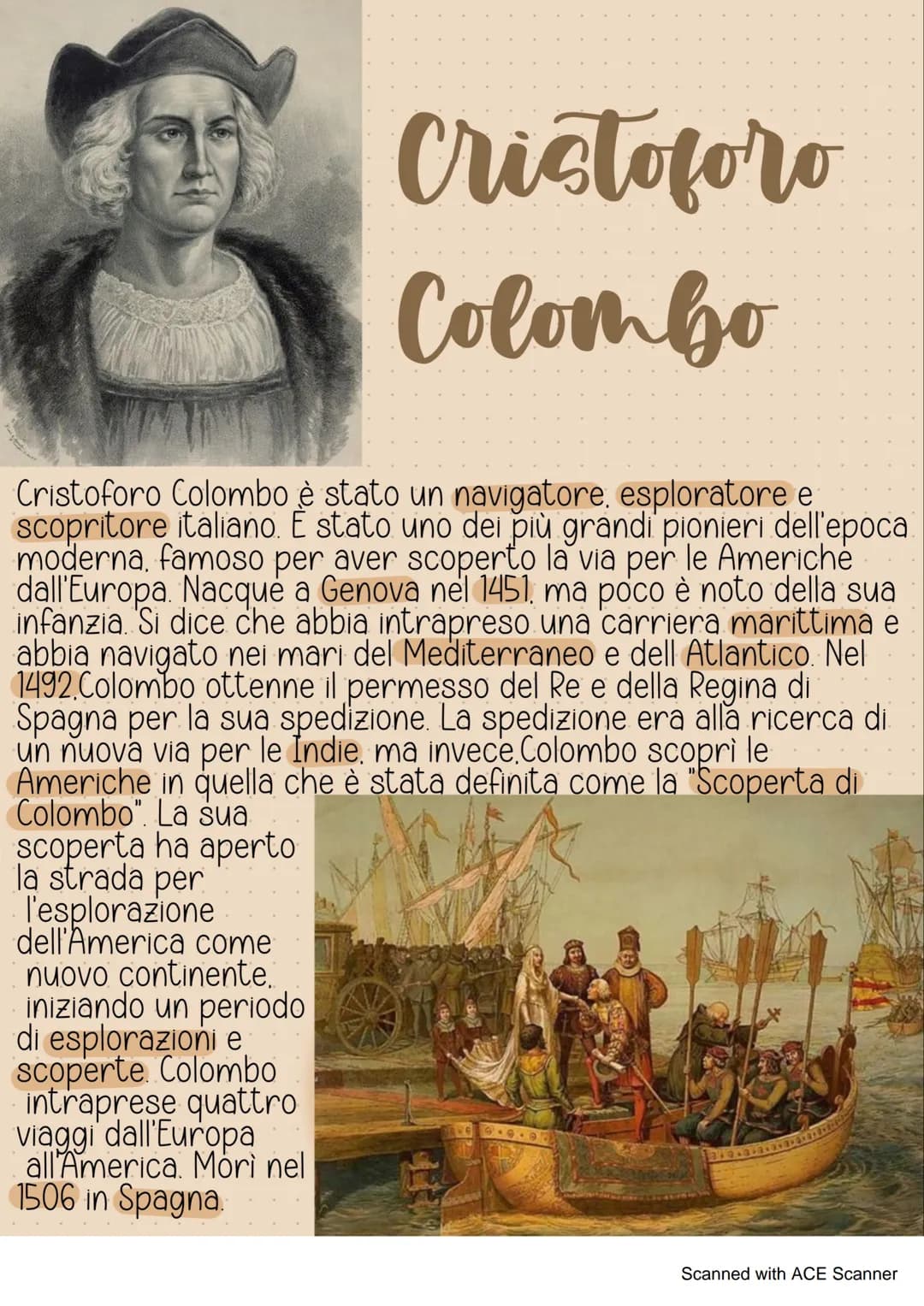 # Cristoforo

# Colombo

Cristoforo Colombo è stato un navigatore, esploratore e
scopritore italiano. E stato uno dei più grandi pionieri de