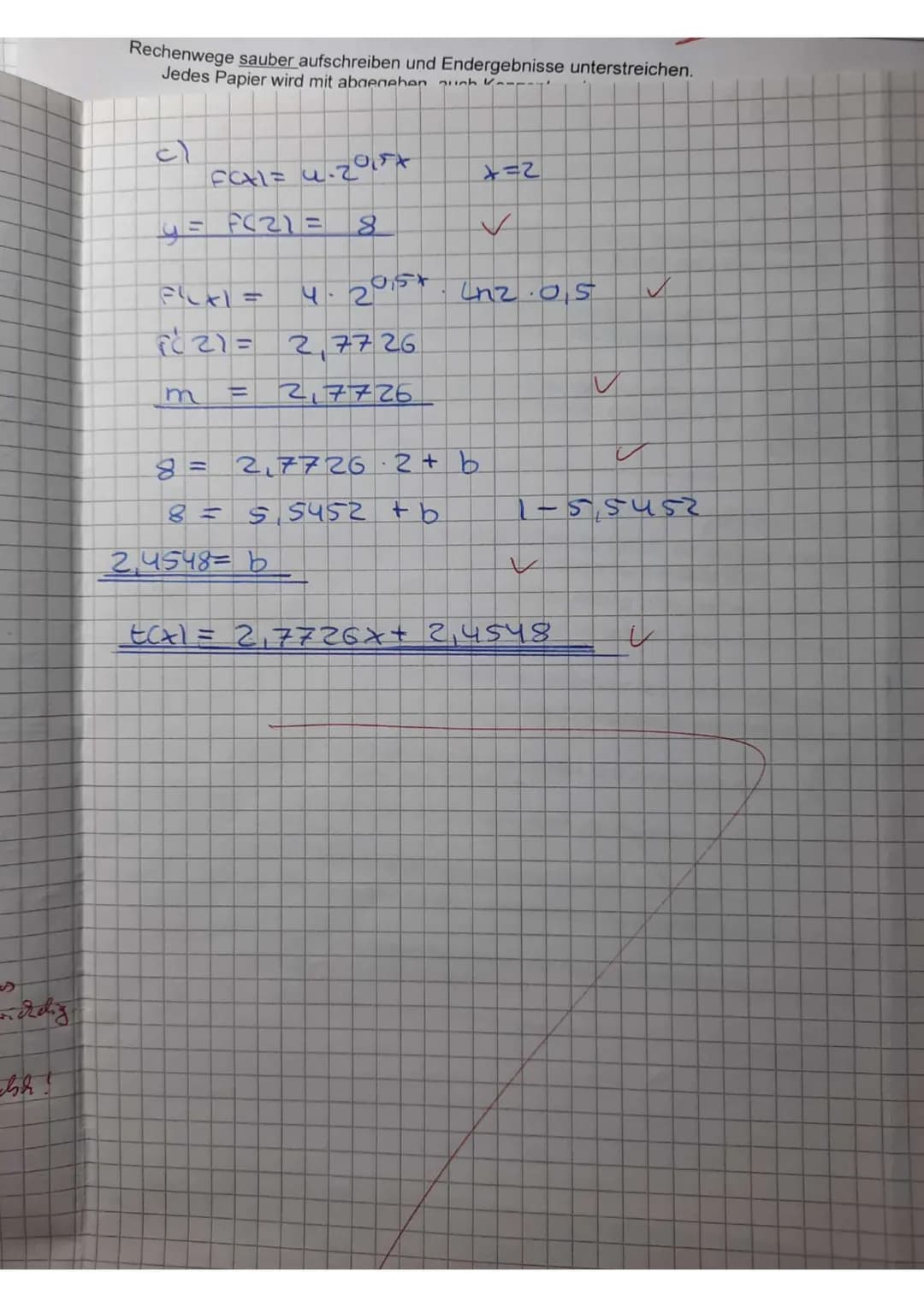 Mathematik
Q1 GK
Klausur 2
04.05.21
Name:
Punkte: 28/38
Note: 15
57.21
Rechenwege sauber aufschreiben und Endergebnisse unterstreichen.
Jede