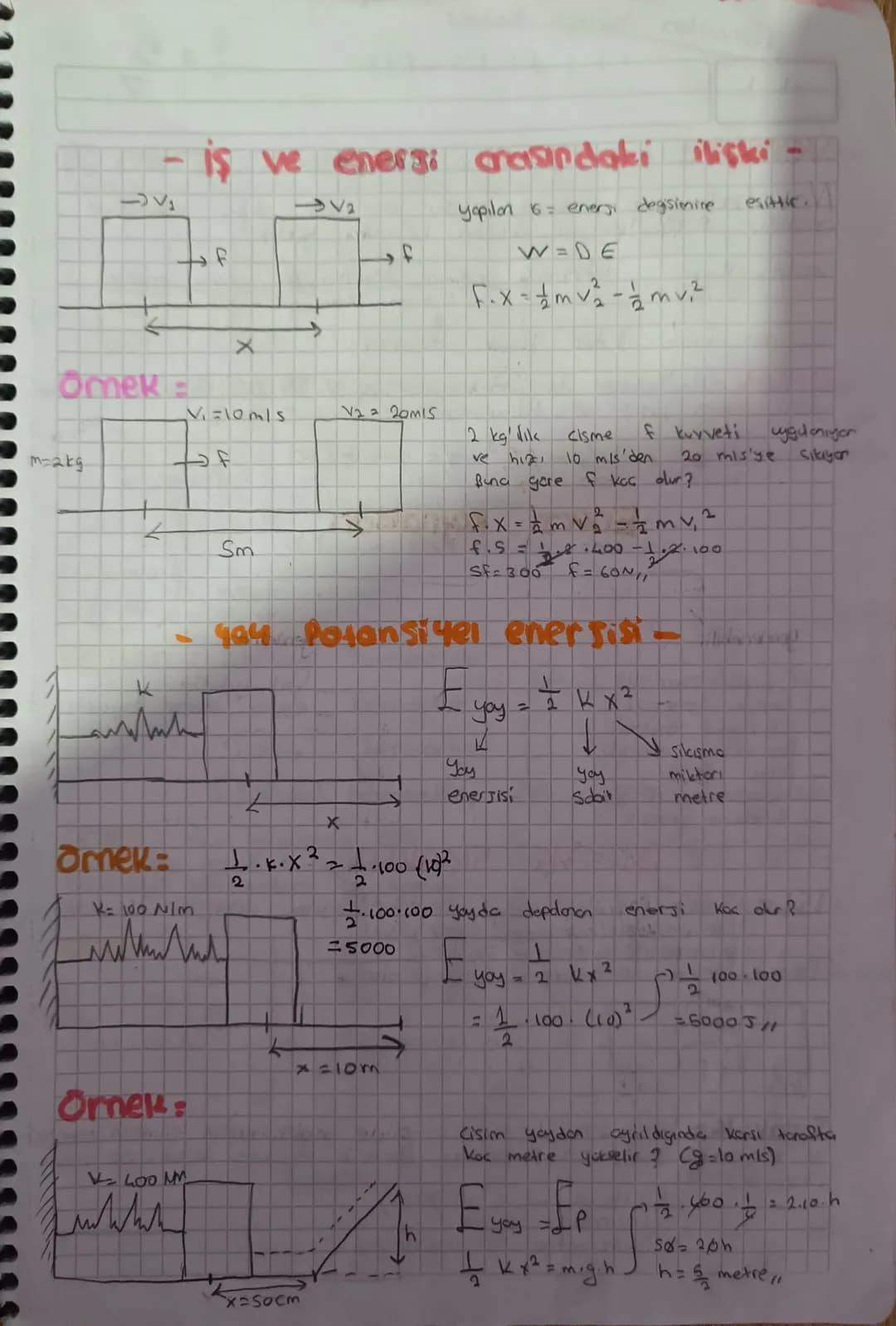 M=4kg

dmek

B

→F=SON

Örnek:

8m

a) f'in yoptige s
W-fx 50.8 = 400

b) sartunme kurretinin yaptıyı is

015.4.10

20-8=160

net is kas dur