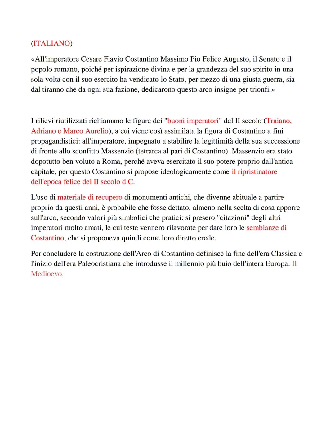 # ARCO DI COSTANTINO

L'arco di Costantino è un arco trionfale a tre, situato a Roma, a breve distanza dal
Colosseo Le dimensioni generali d