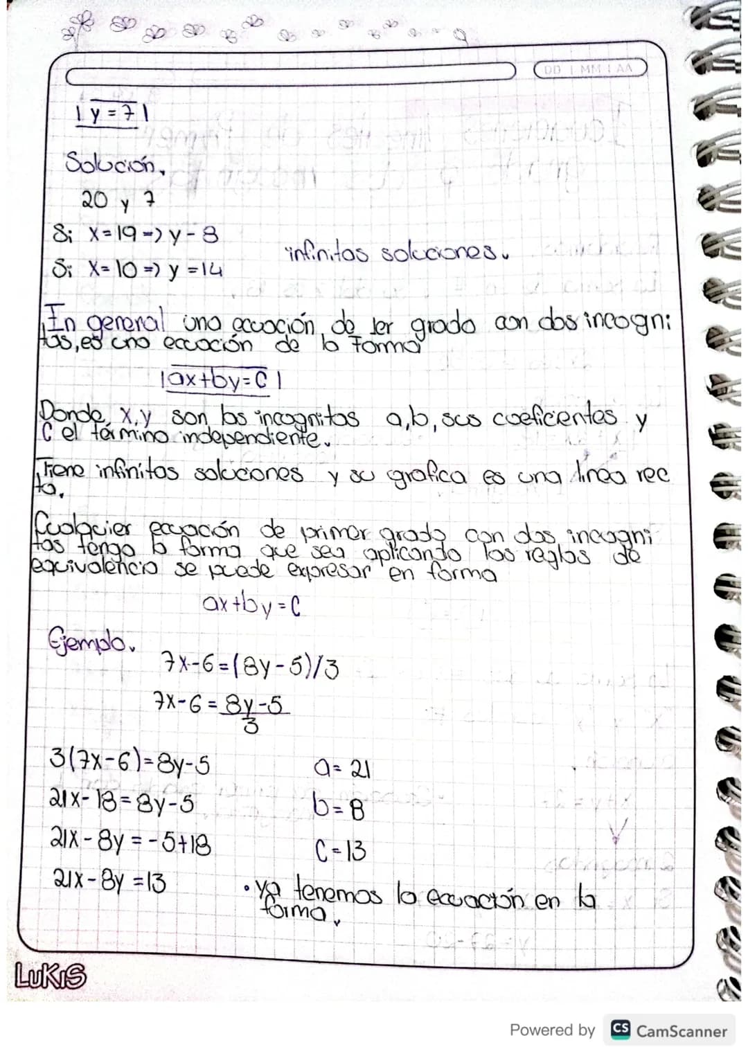 DD MMTAA
8 04 24
# Icuaciones lineales de Primer
grado y dos incognitas
Recordamos.
Lo suma de un # y su doble as 18.
X:es el número.
2x: es