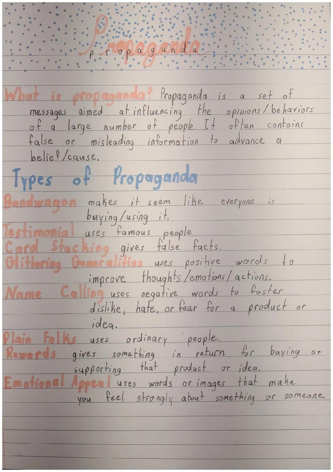 propaganda

What is propaganda? Propaganda is a set of
messages aimed at influencing the opinions/behaviors
of a large number of people. It 