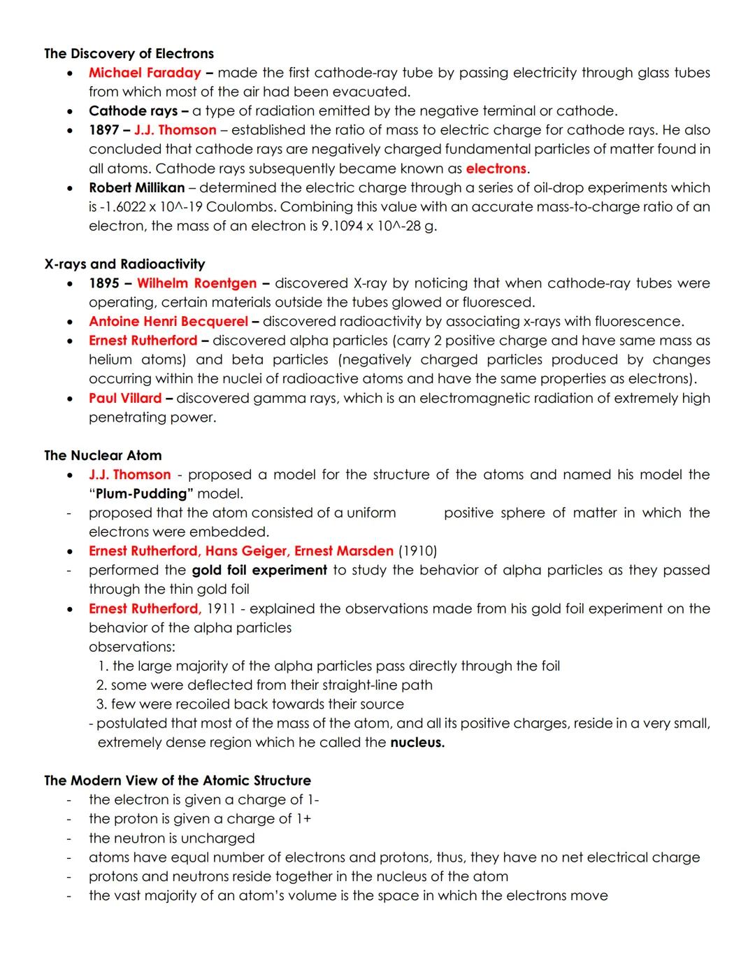 # ATOMS AND THE ATOMIC THEORY

EARLY CHEMICAL DISCOVERIES AND THE ATOMIC THEORY

- Law of Conservation of Mass
  - ➤ 1774- Antoine Lavoisier
