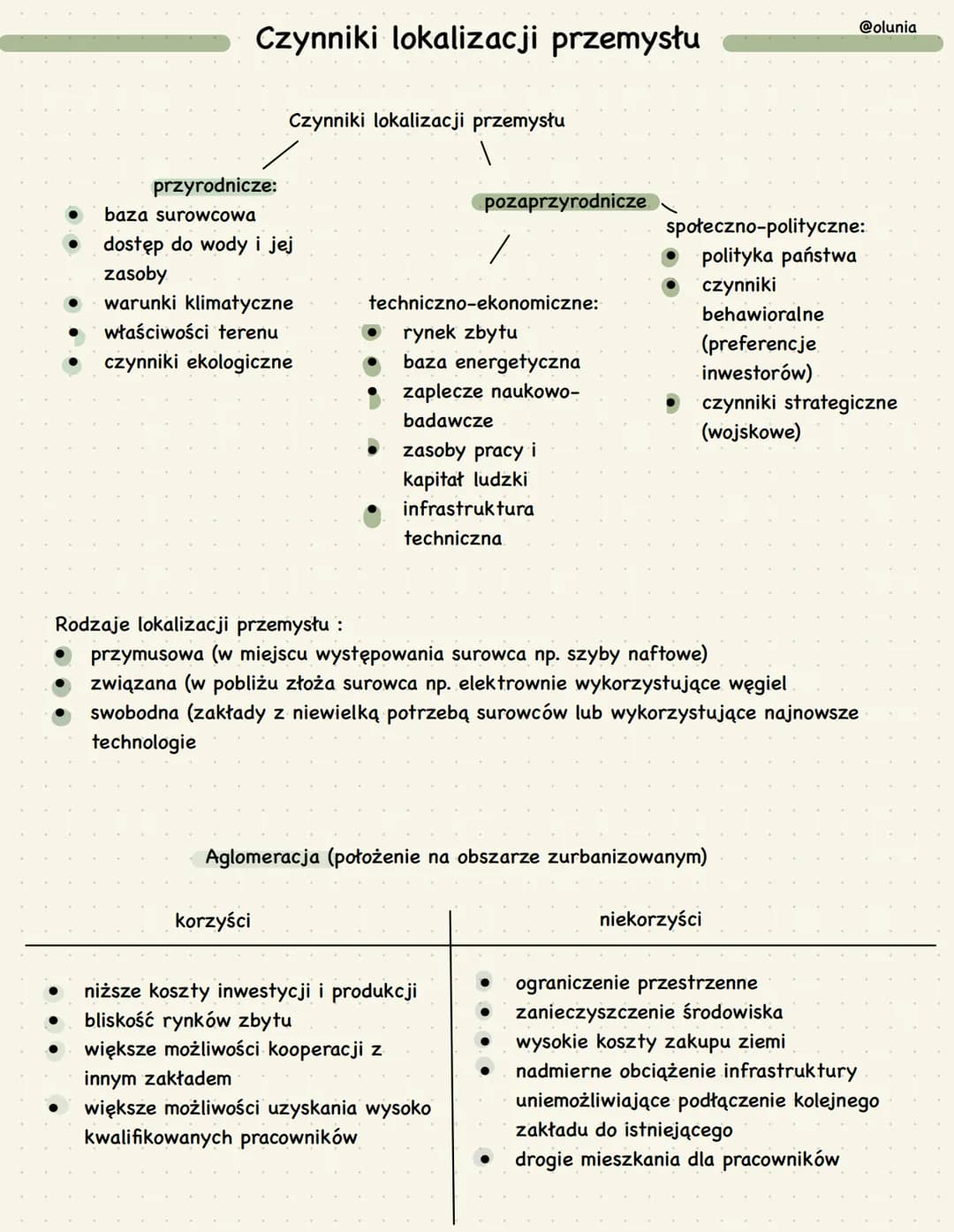 # Czynniki lokalizacji przemysłu

@olunia

Czynniki lokalizacji przemysłu

przyrodnicze:

- baza surowcowa
- dostęp do wody i jej
zasoby
- w