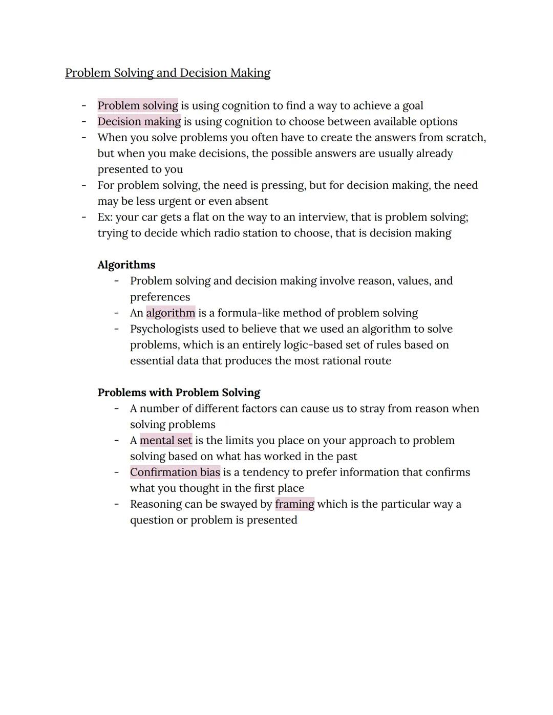 # Chapter 7: Cognition, Thinking, Language, and Intelligence

Thinking

- Any discussion of thinking has to start with an explanation of the