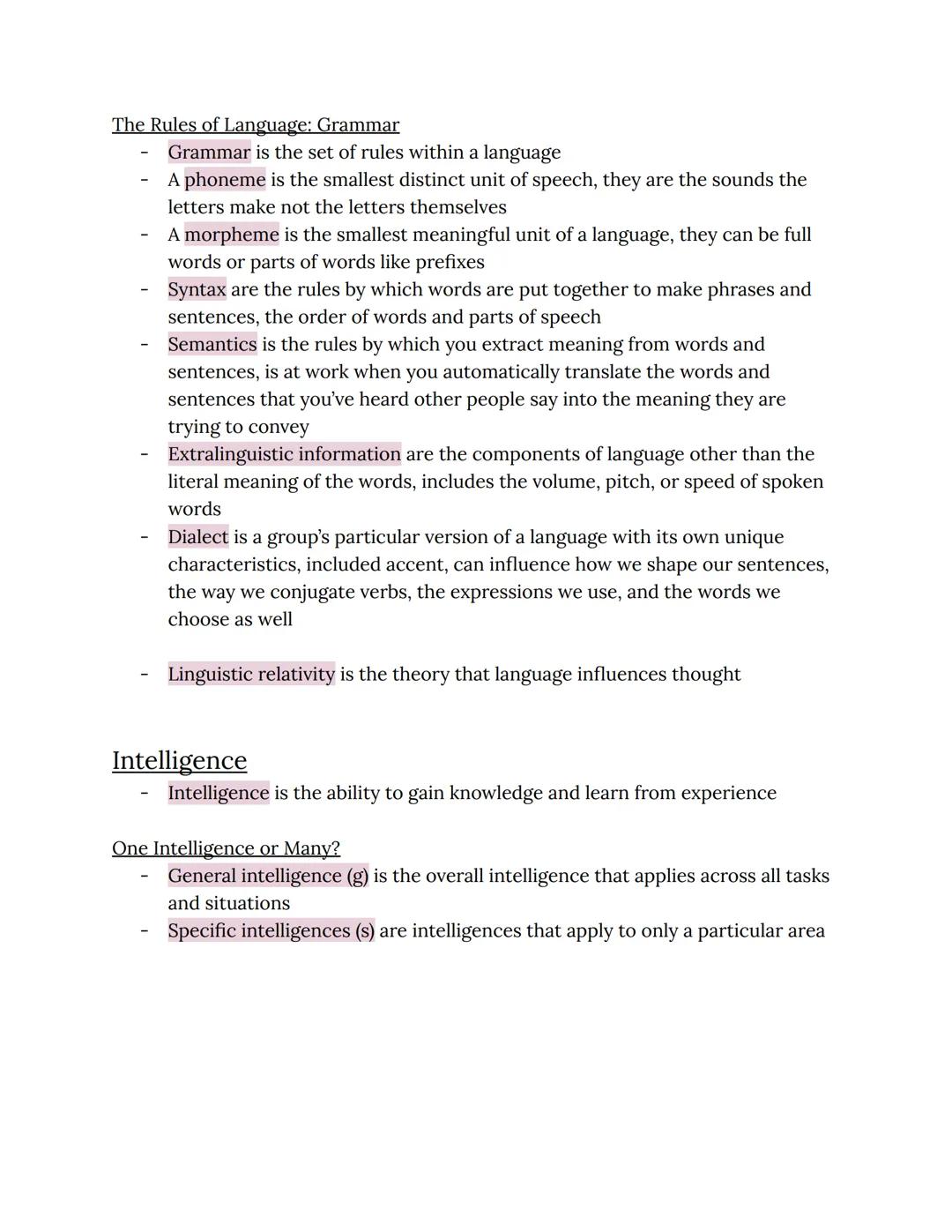 # Chapter 7: Cognition, Thinking, Language, and Intelligence

Thinking

- Any discussion of thinking has to start with an explanation of the