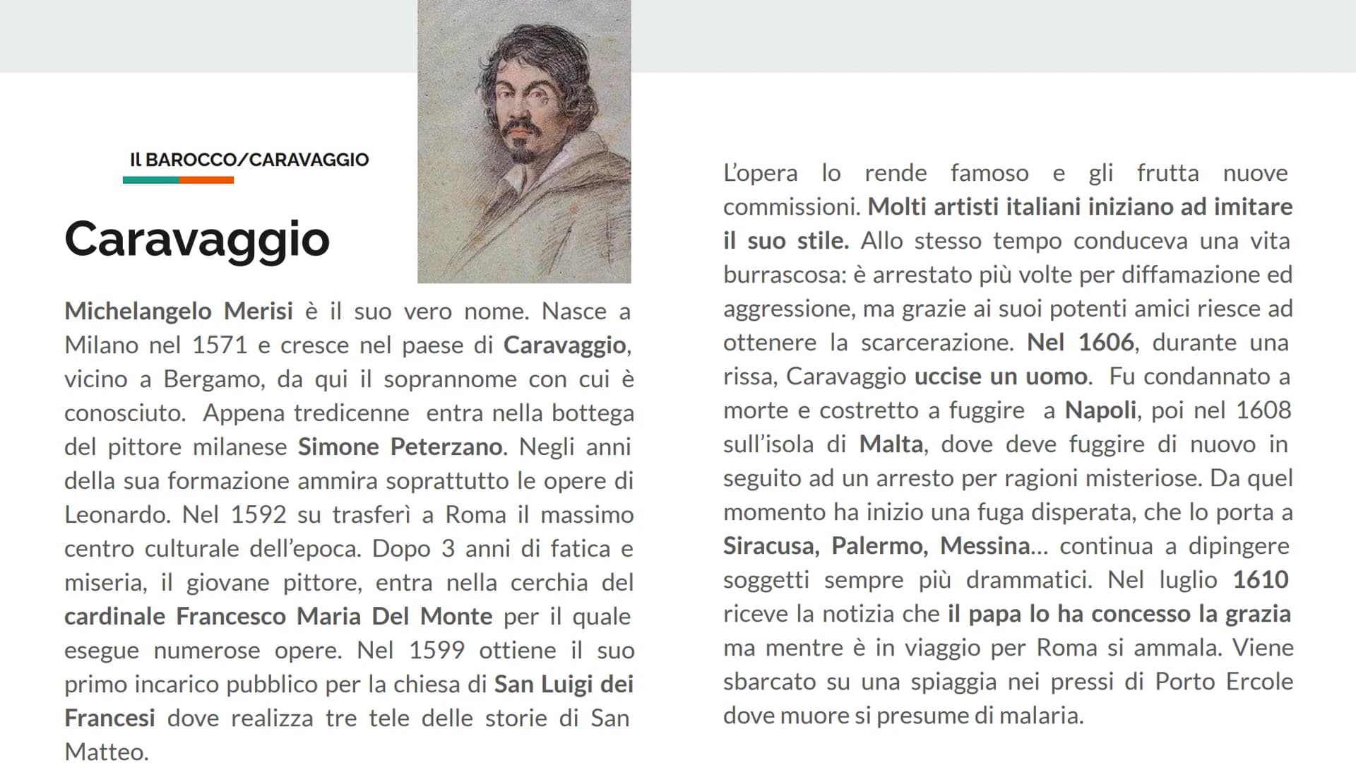 ARTE

IL BAROCCO

CARAVAGGIO IL BAROCCO

IL BAROCCO

DOVE

QUANDO? XVII SECOLO
1600

ITALIA SPAGNA OLANDA

CHI? |
CHI? |
VELAZQUEZ REMBRANDT