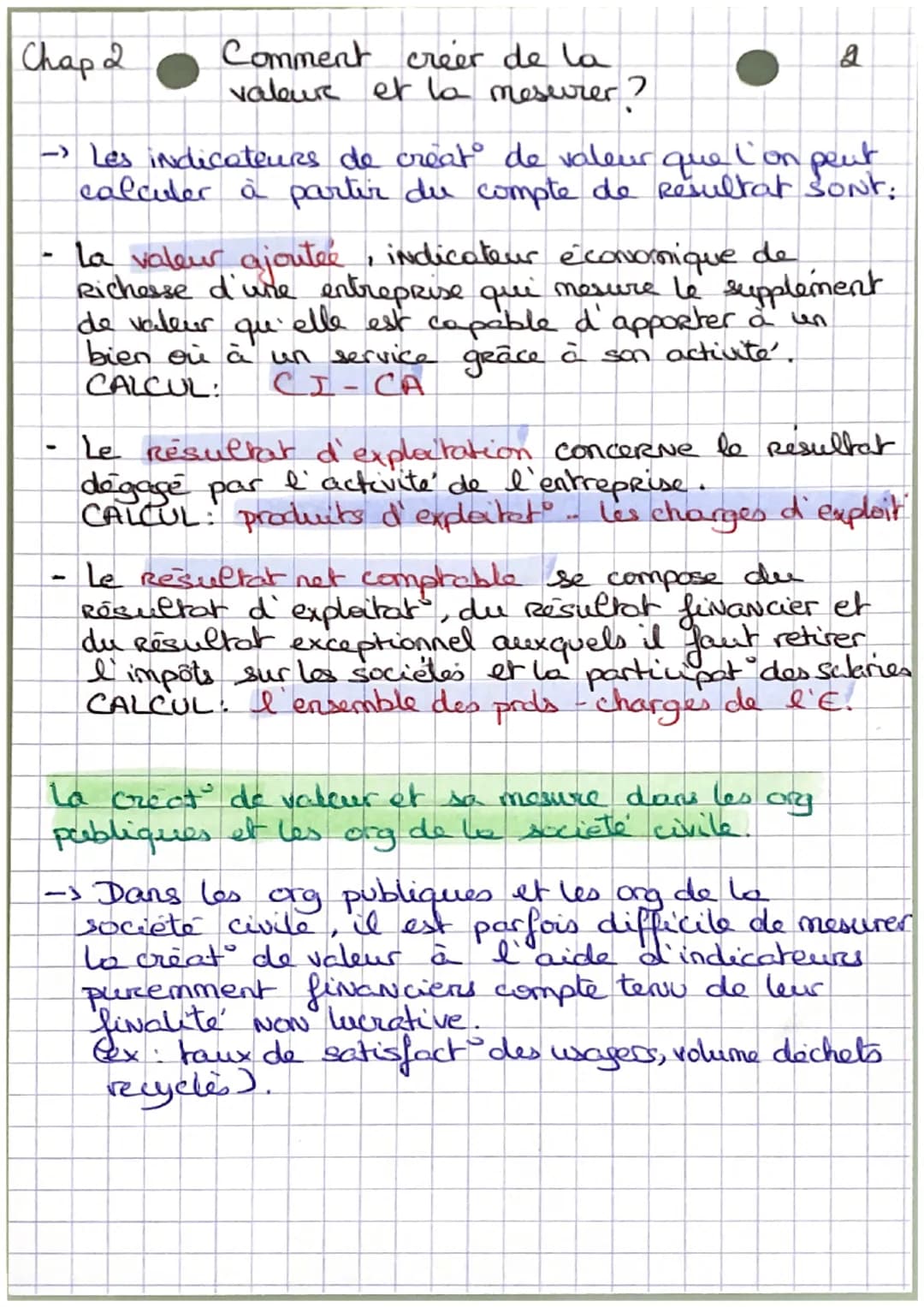 Chap 2
Comment creer de la
valeur et la mesurer?
1
• L'innovation de produit :

→ L'innovation peut poreter sur le bien aule
service. Il con