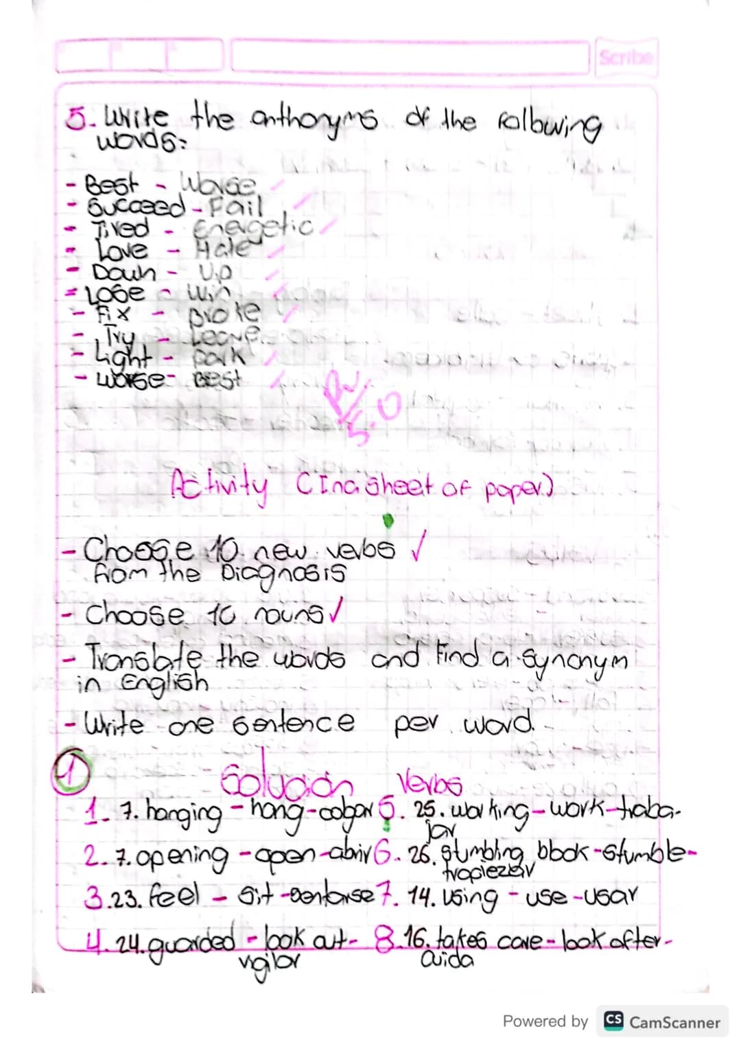 07 02 24

Date: Wednesday February 7th, 2024

Listening Activity
I Pre-lintening
1. Translate the following vocabulary into
opanigh.
*   was