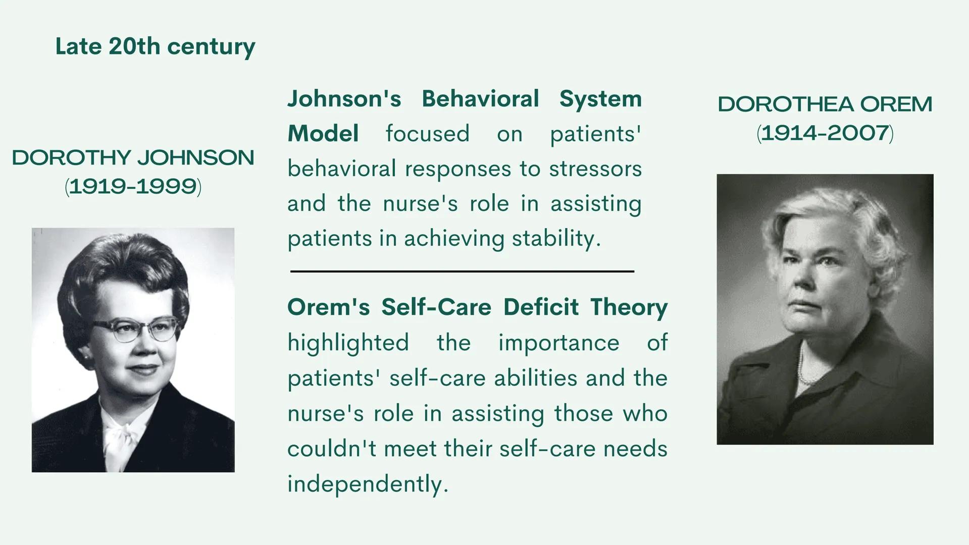 NCM 100:
TFN HX OF NURSING THEORY
EARLY
FOUNDATIONS:
19th century -
1860, Florence Nightingale
defined nursing in her
“Environmental Theory.