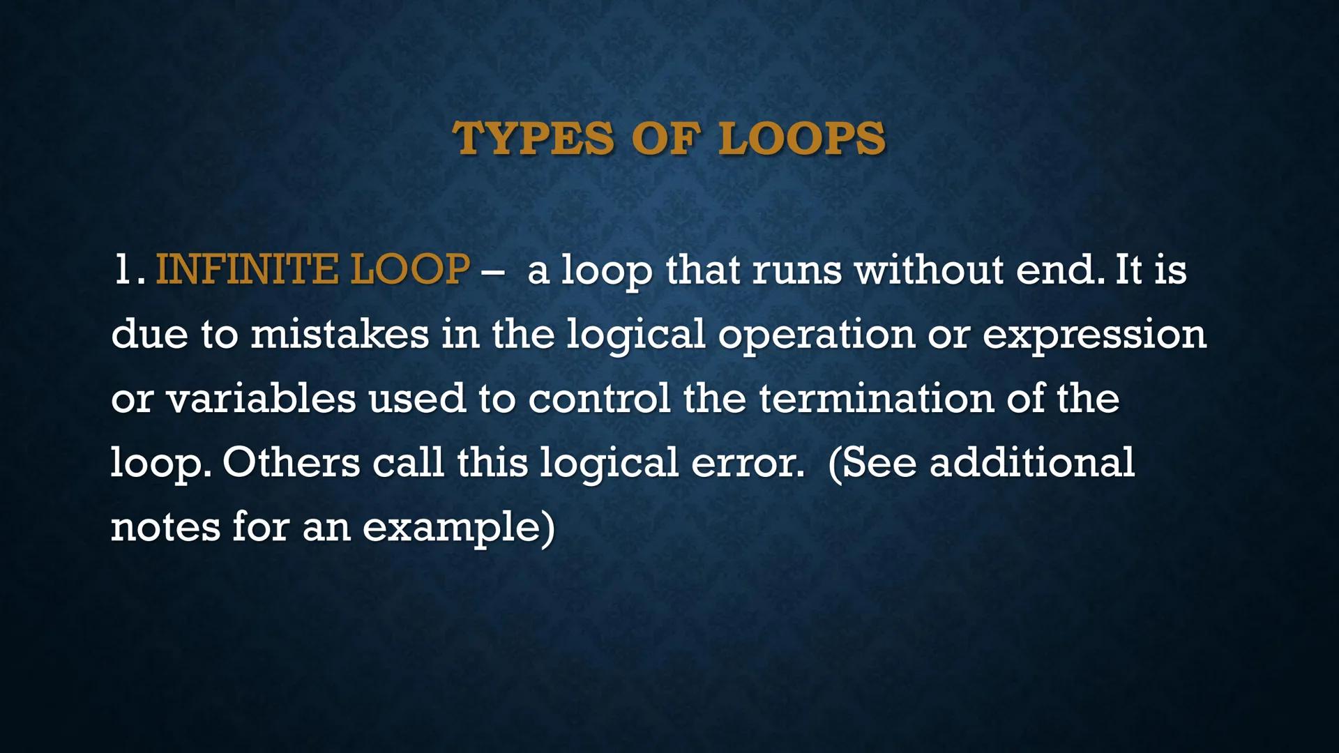 # LOOPS

WHILE AND DO-WHILE FUNDAMENTALS OF LOOPING

• Iteration - the repetition of the loop

When the given problem says that we are to pr
