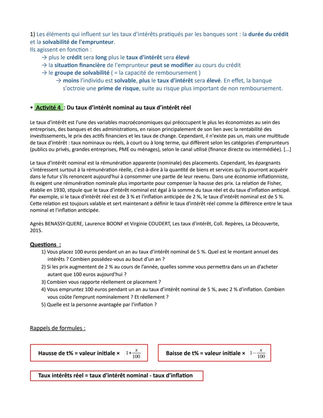 # Chapitre 6 - Comment les agents économiques se financent-ils ?

Introduction: Découvrir les notions introductrices au chapitre

* Activité