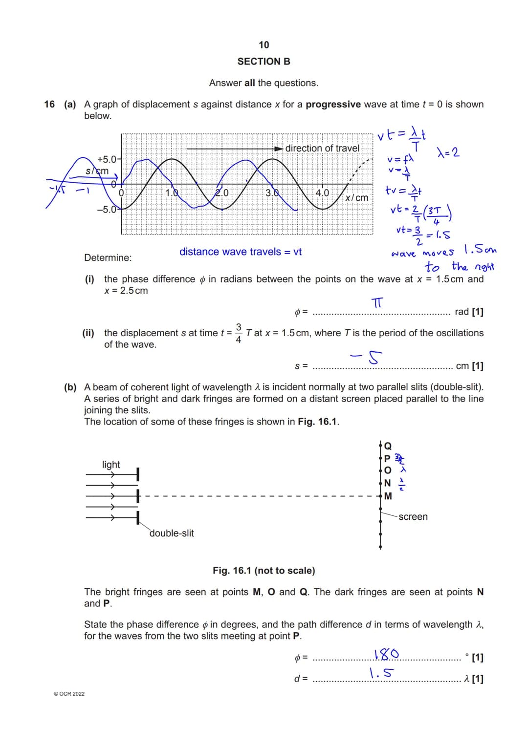 # OCR
Oxford Cambridge and RSA

# Friday 10 June 2022 - Afternoon

# A Level Physics A

# H556/02 Exploring physics
Time allowed: 2 hours 15