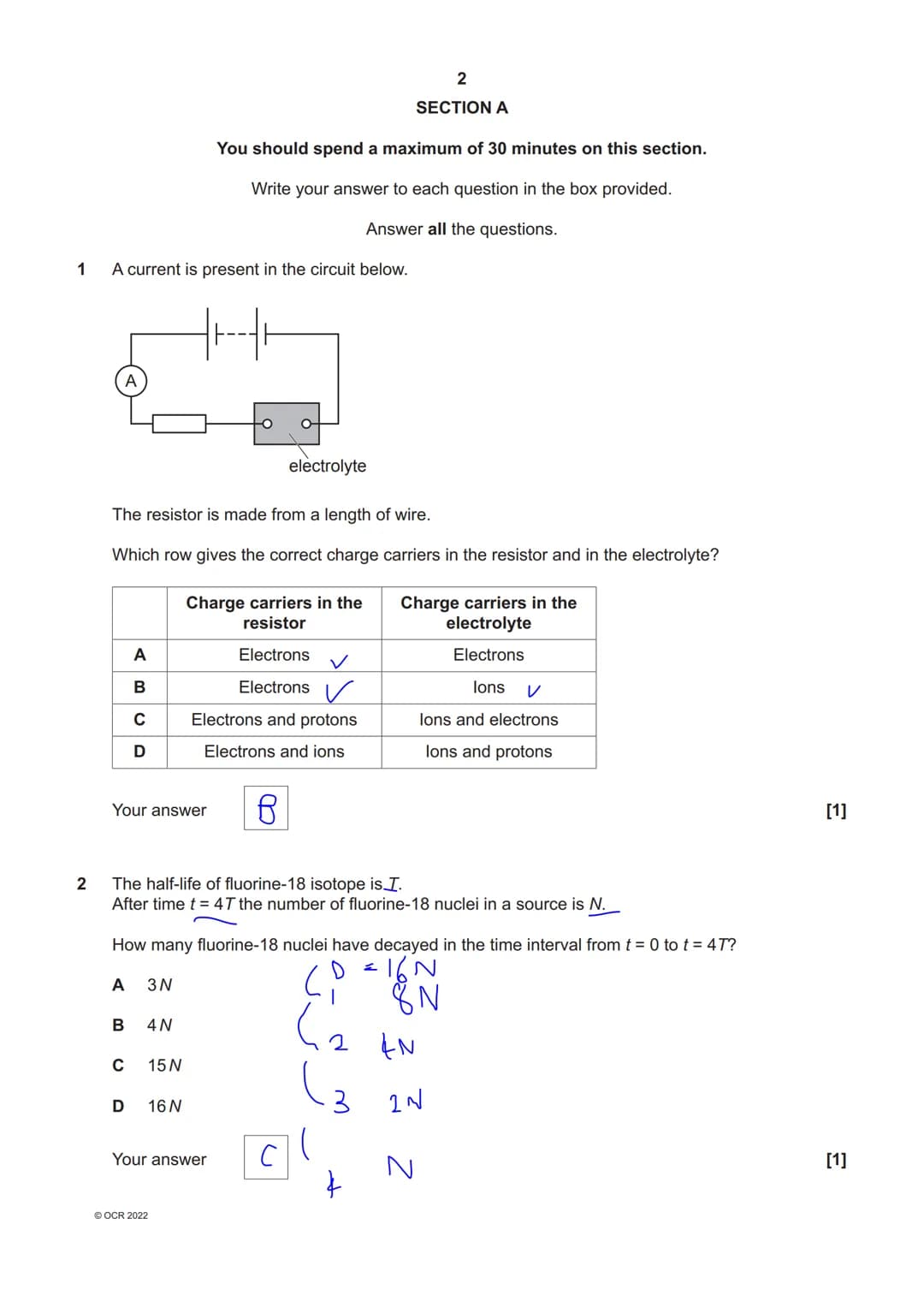 # OCR
Oxford Cambridge and RSA

# Friday 10 June 2022 - Afternoon

# A Level Physics A

# H556/02 Exploring physics
Time allowed: 2 hours 15