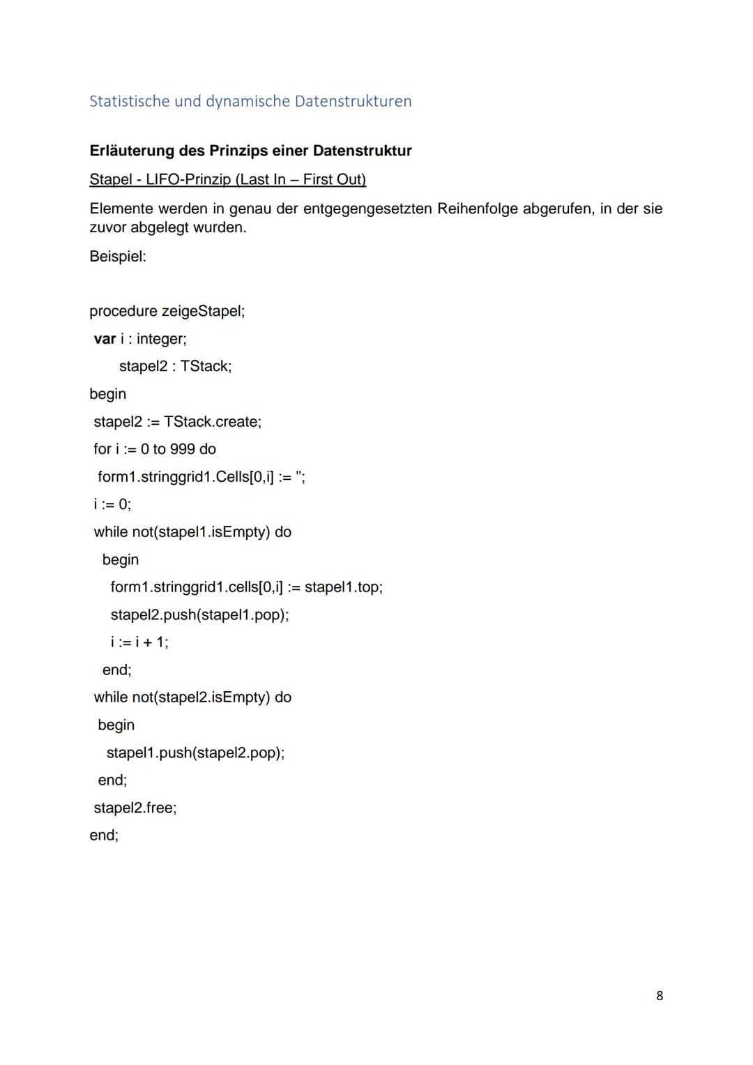 ABI-INFORMATIK

Leon Schwarz Inhaltsverzeichnis
Algorithmen und Datenstrukturen
2
Grundlagen der Algorithmik.
2
Klassen und Objekte.
5
Stati
