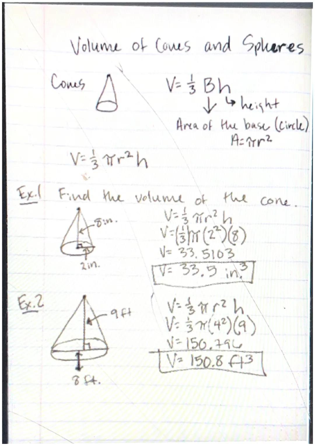 Volume of Cylinders.
V= Bh
✓ height
area of the base (Circle) A=74m²
V= r²h
Exil Find the volume of the cylinder.
10 in
3 in
Fx.l
6.4cm
Varz