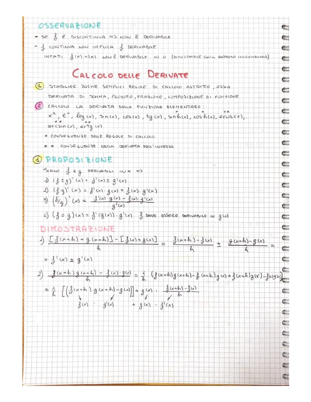 # LA DERIVATA

DEFINIZIONE
SIA J: [a,b]-R , SIA XE [2.6]
DIRO CHE & E DERIVABILE IN X SE ESISTE FINITO $lim_{h \to 0} \frac{f (xo+h)- (xo)}{