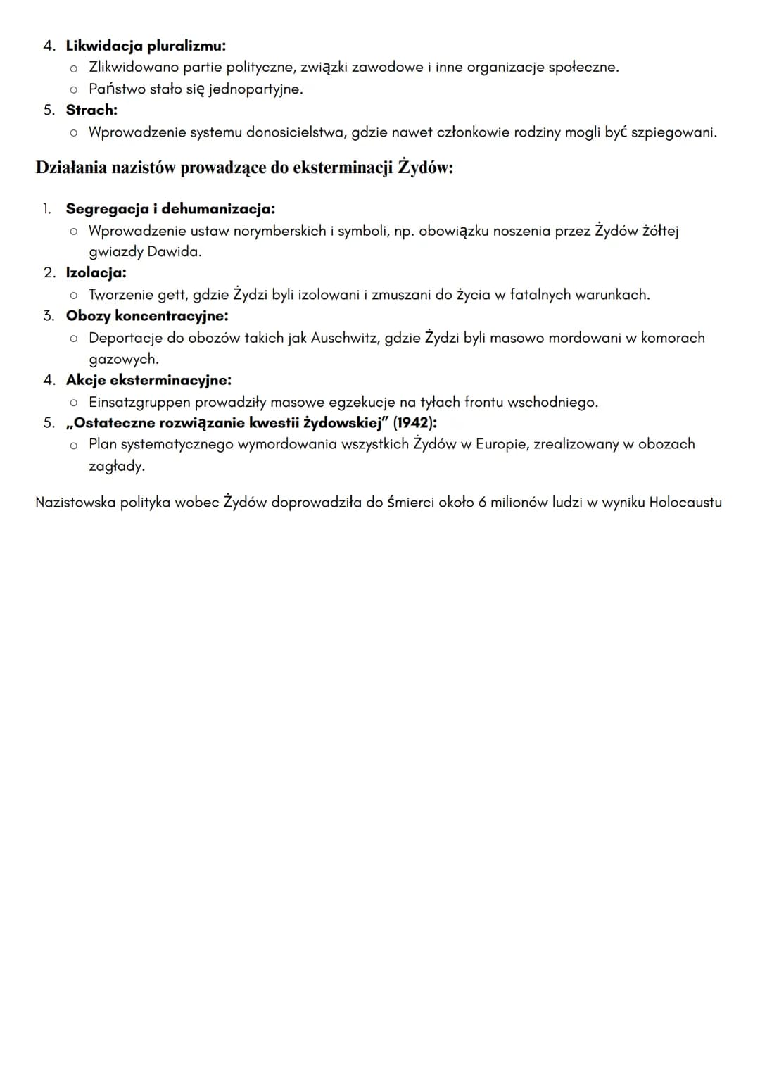 # Nazizm w Niemczech

Pojęcia:

1. Faszyzm:
Ideologia polityczna powstała we Włoszech pod wodzą Benito Mussoliniego, opierająca się na
nacjo