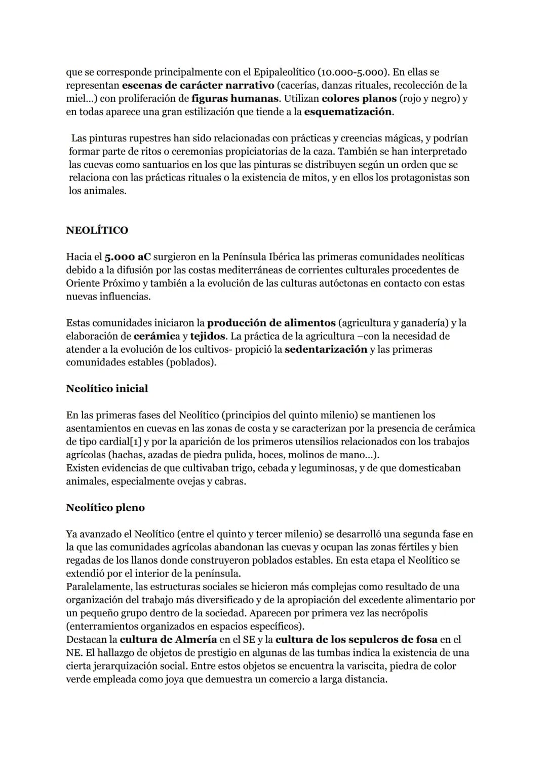 # Tema: LA PREHISTORIA EN LA PENÍNSULA IBÉRICA

1. LA PREHISTORIA: LA EVOLUCIÓN DEL PALEOLÍTICO AL NEOLÍTICO. LA
PINTURA CANTÁBRICA Y LA LEV