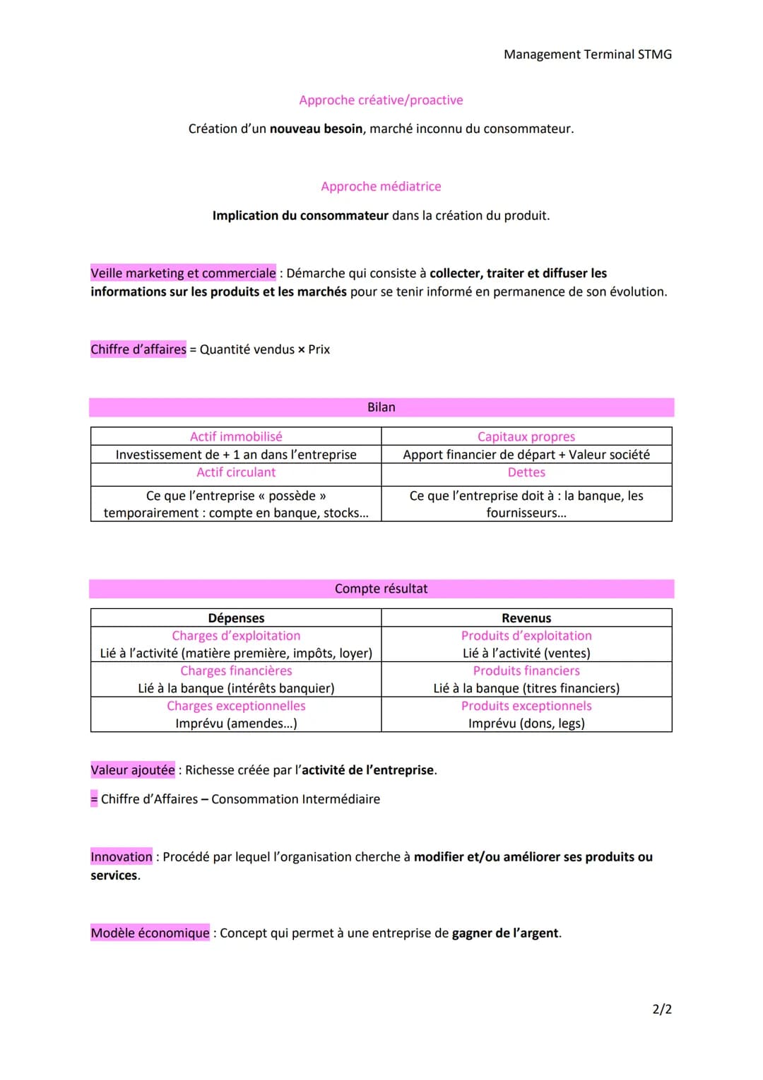 Management Terminal STMG

Thème 1 : Les organisations et l'activité de production de biens et de
services

Chapitre 1 : Quels produits ou qu