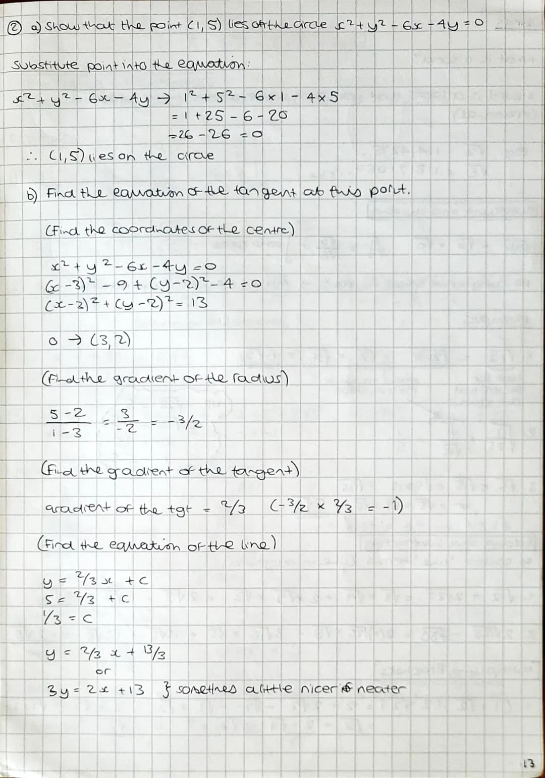 # Firde Geometry

The points UC-2, 8), v (7, 7) and W( -3, -1) lie on a arcle.

(1) Show that Auvw has a right angle

$muv = \frac{7-8}{7--2