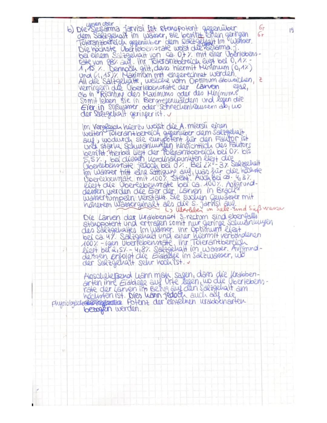 ✓Aufgabe 1:
Nennen Sie die Definitionen der Begriffe Biotop, Biozönose und Ökosystem. [ 8 /8]

✓ Aufgabe 2: Felsenkrabben auf Jamaika (Mater
