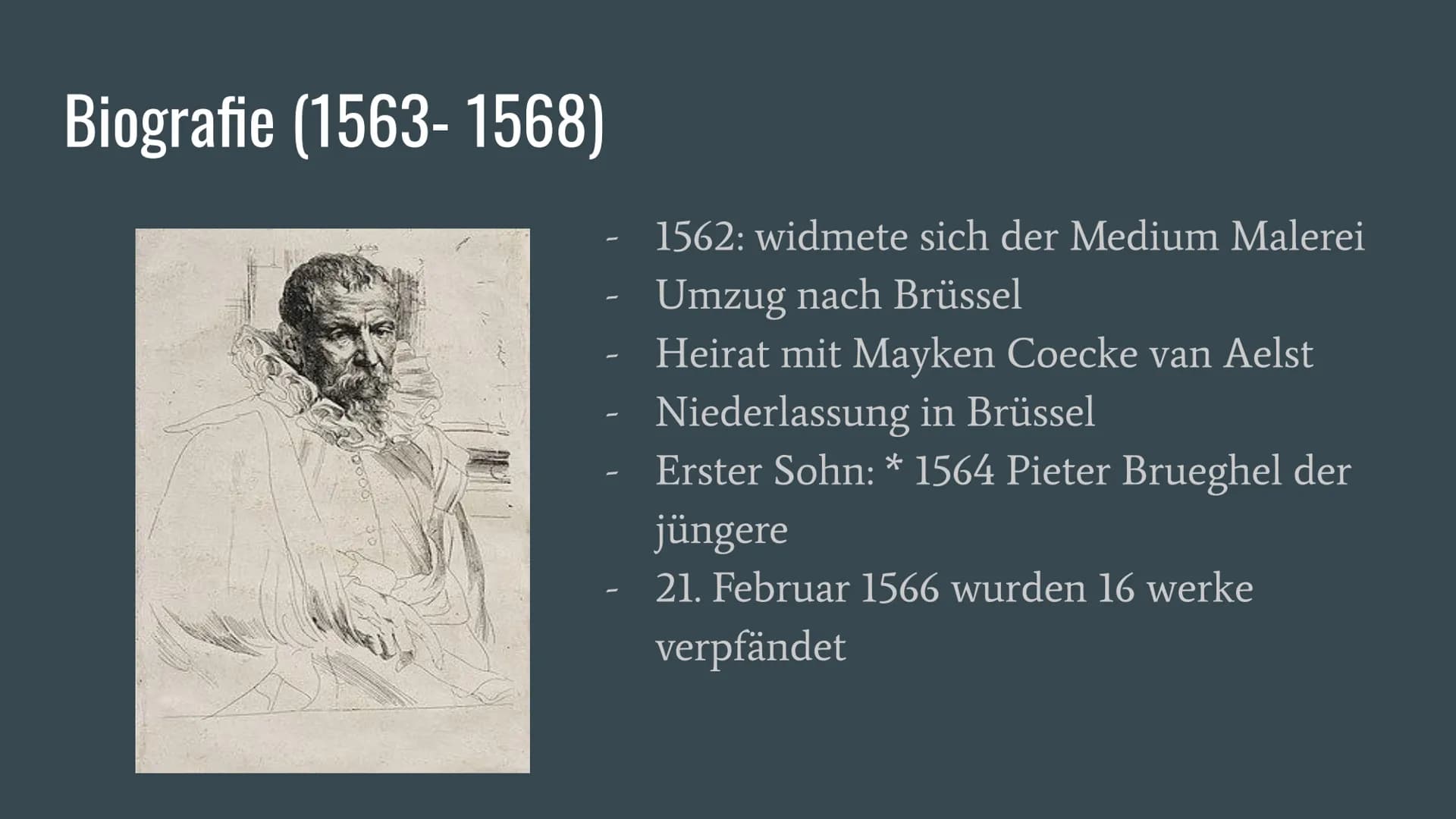# Pieter Bruegel der Ältere

...

18.08.22 Q1 Kunst RAD # Agenda

- Biografie
- Bruegels Werke und Stil
- Der Konflikt um Bruegels Kunst
- A