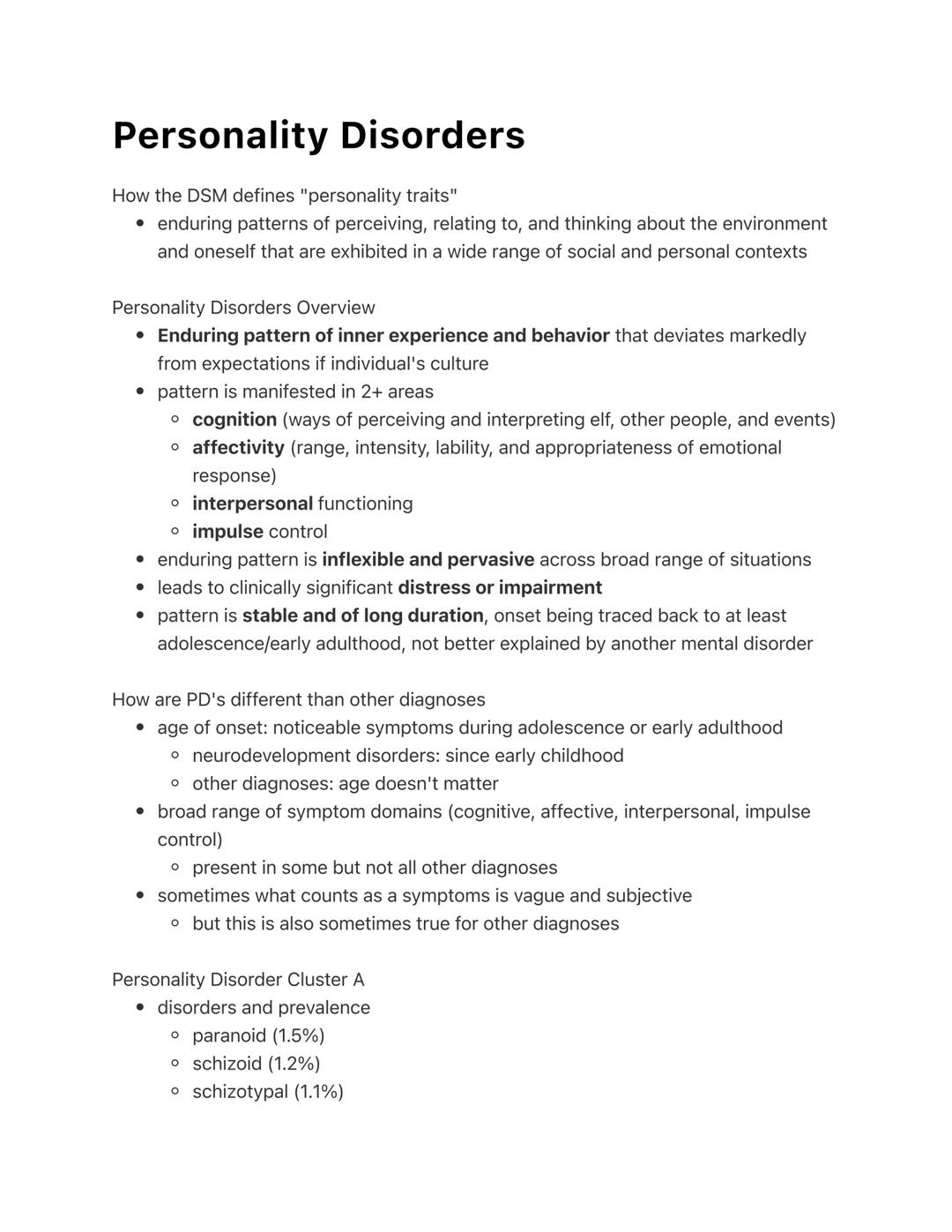 # Personality Disorders

How the DSM defines "personality traits"

*   enduring patterns of perceiving, relating to, and thinking about the 