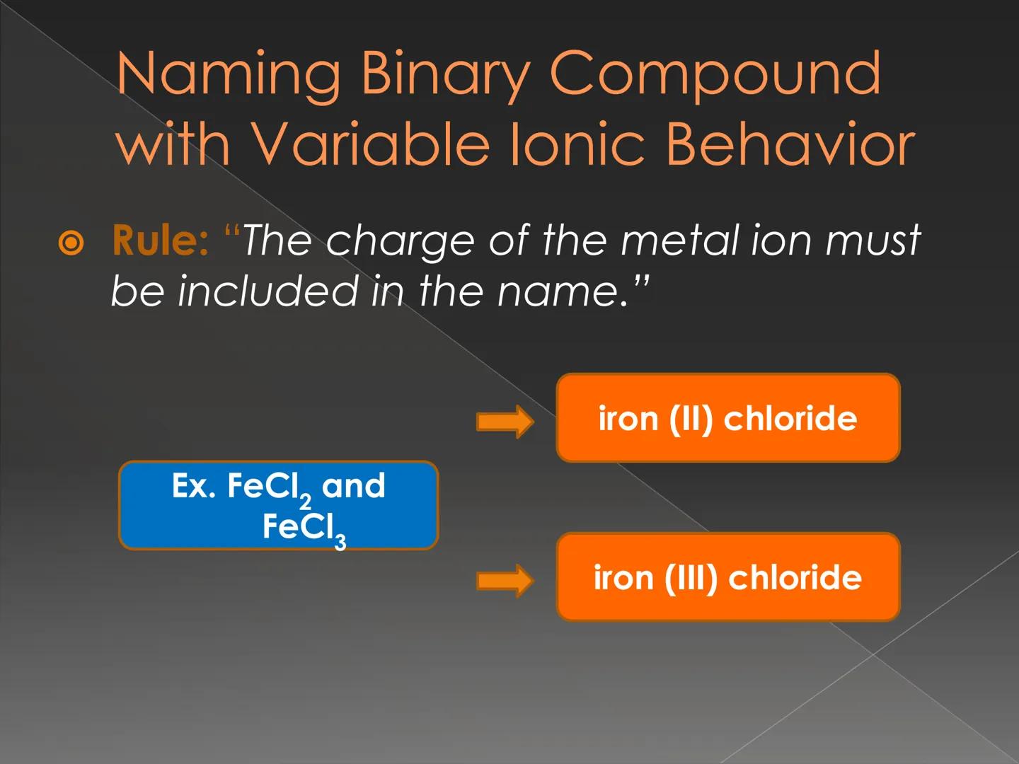 # Recognizing and Naming
## Binary Ionic Compound How do we know that
the compound is an
ionic compound? # Recognizing Binary lonic
Compound
