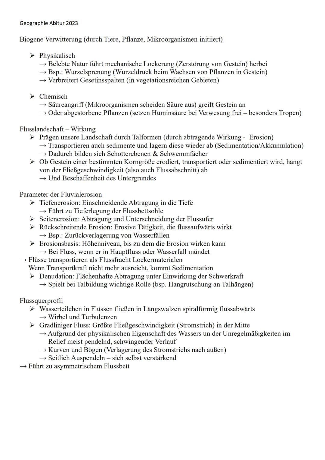 # Geographie Abitur 2023

GEOGRAPHY

Geographie Abitur 2023

Lernzettel Geographie Abitur 2023

Gliederung:

1.) System Erde

2.) Reliefsphä
