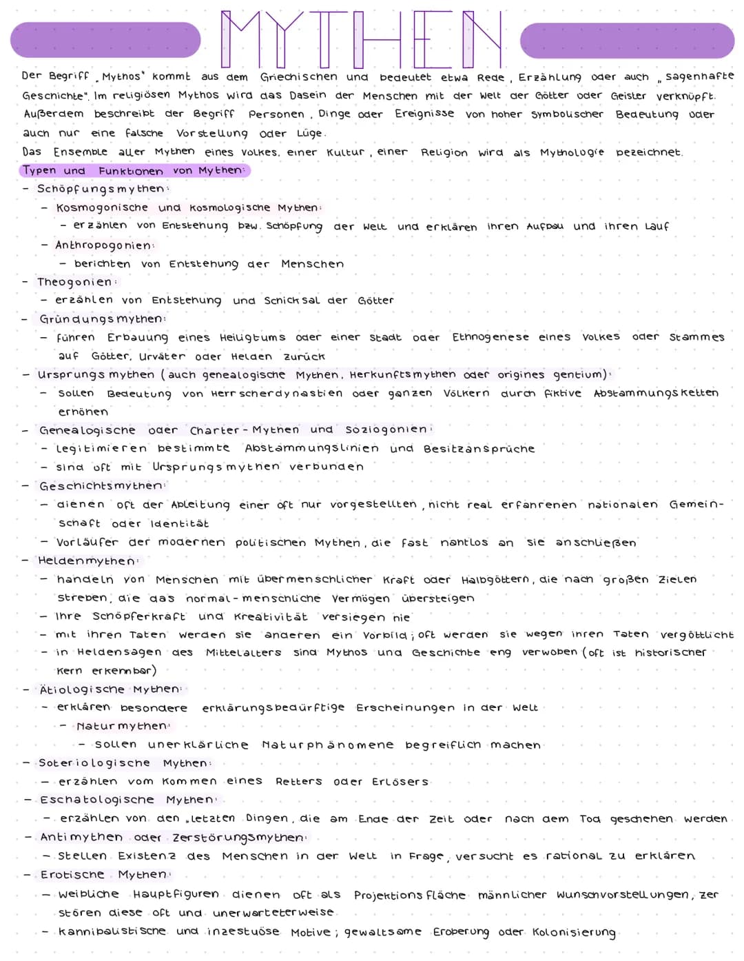 # MYTHEN

Der Begriff Mythos kommt aus dem Griechischen und bedeutet etwa Rede, Erzählung oder auch sagenhafte
Geschichte". Im religiösen My