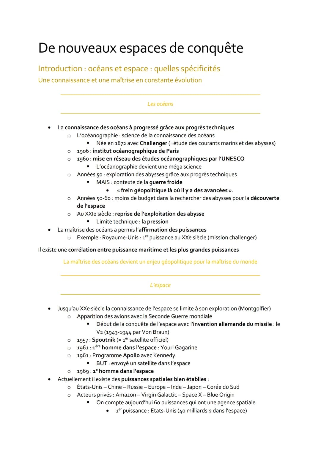 # De nouveaux espaces de conquête

Introduction: océans et espace: quelles spécificités

Une connaissance et une maîtrise en constante évolu