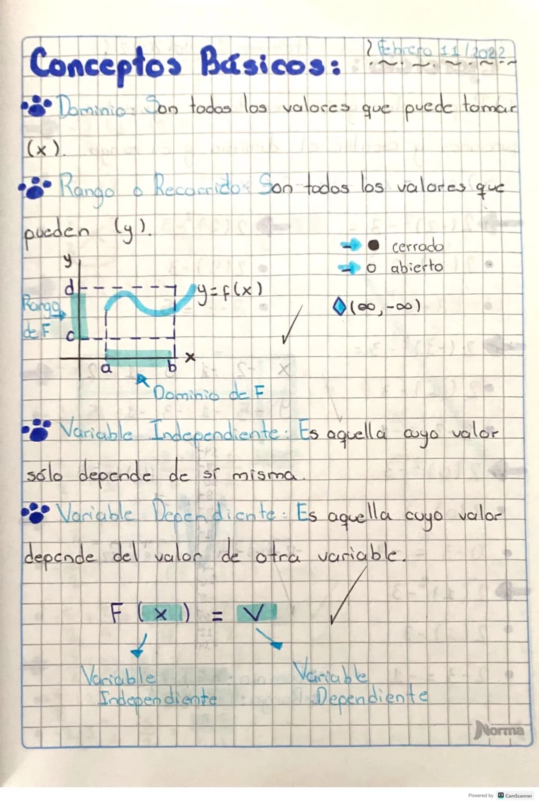 # Funciones:
Una función es una relación o correspondencia po
entre dos magnitudes (x,y) de tal manera que
a cada valor de (x) le correspond