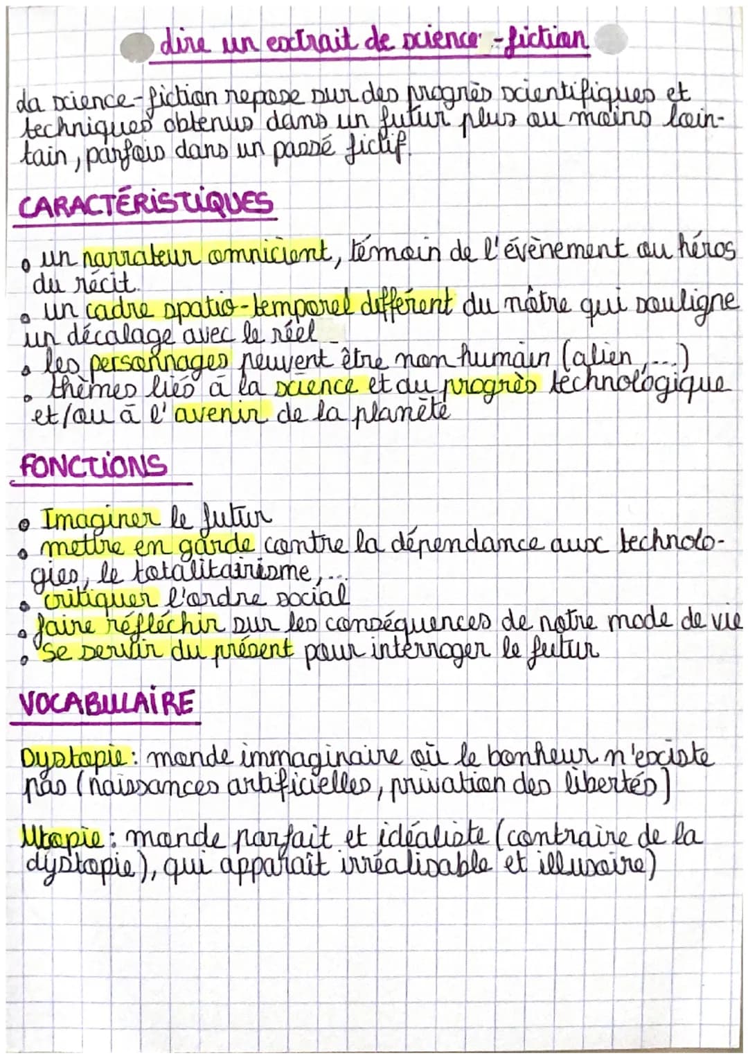 # dire un extrait de science-fiction

da science-fiction repose sur des progrès scientifiques et
techniques obtenus dans un futur plus ou mo