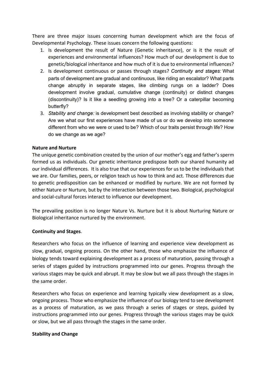 Module 2: Issues on Development, Stages of Human Development and Developmental
Tasks
Overview
This module puts together 3 topics.
The first 