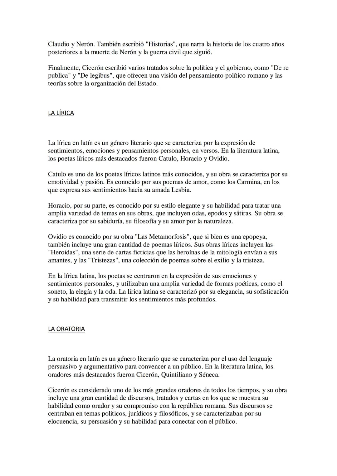 # LITERATURA ROMANA

La literatura romana abarca un amplio período de la historia de la cultura latina y se
desarrolló desde la fundación de