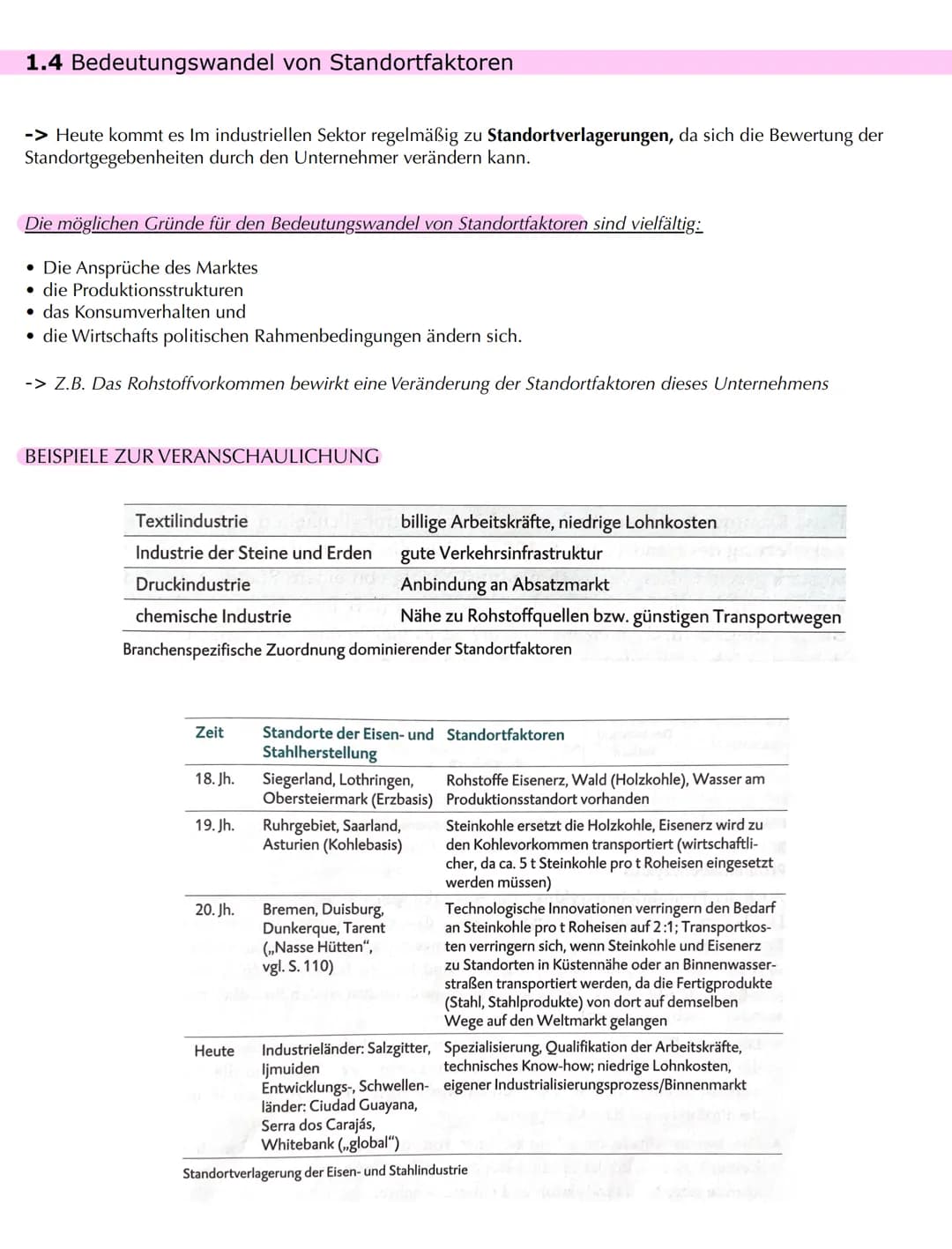 # Bedeutungswandel von Standortfaktoren

1) Wandel von Standortfaktoren

-> als Folge technischen Fortschritts, veränderte Nachfrage und pol