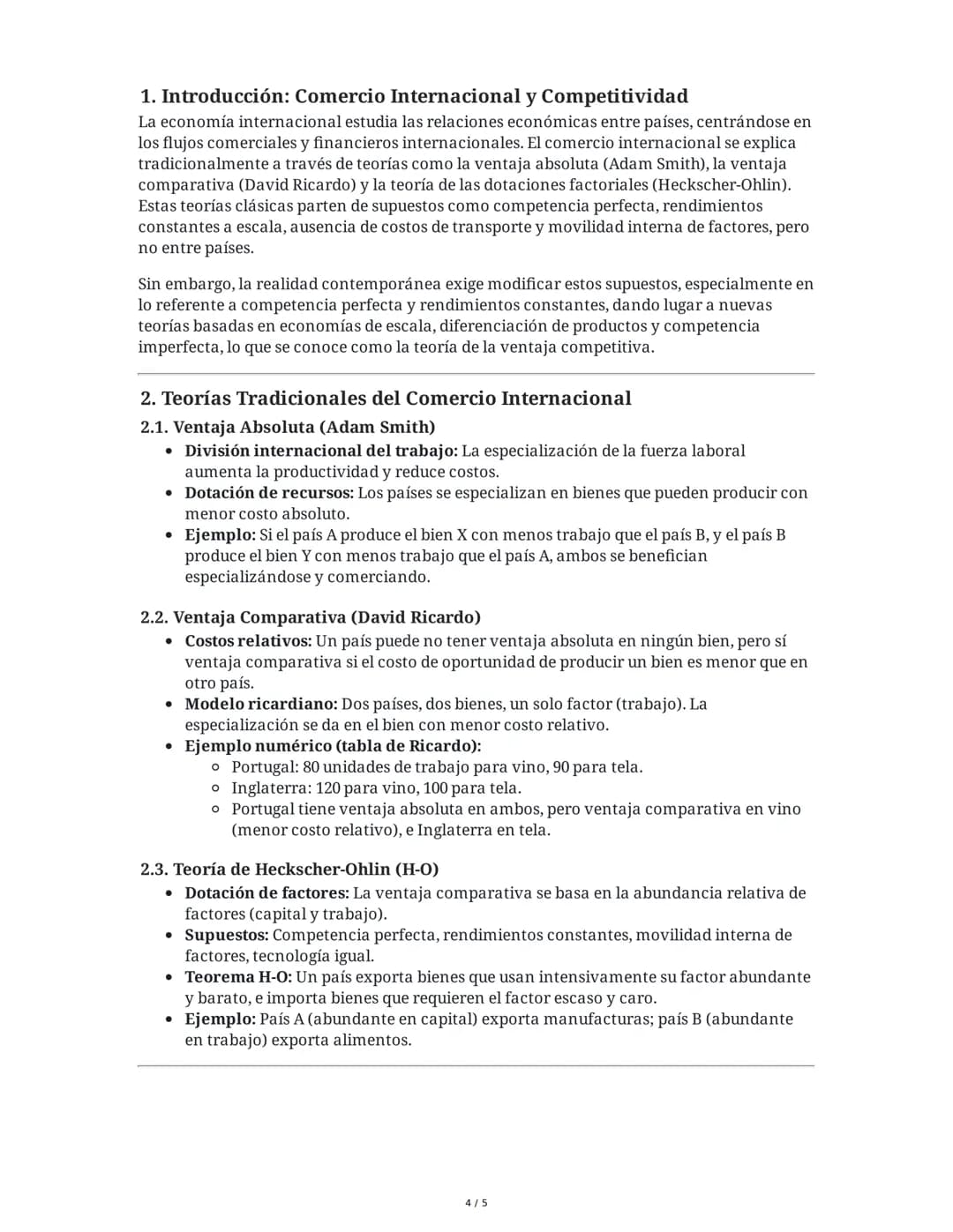 Resumen Extendido: De la Ventaja Comparativa a la Ventaja
Competitiva y las Teorías de la Competitividad
1. Introducción General
La competit