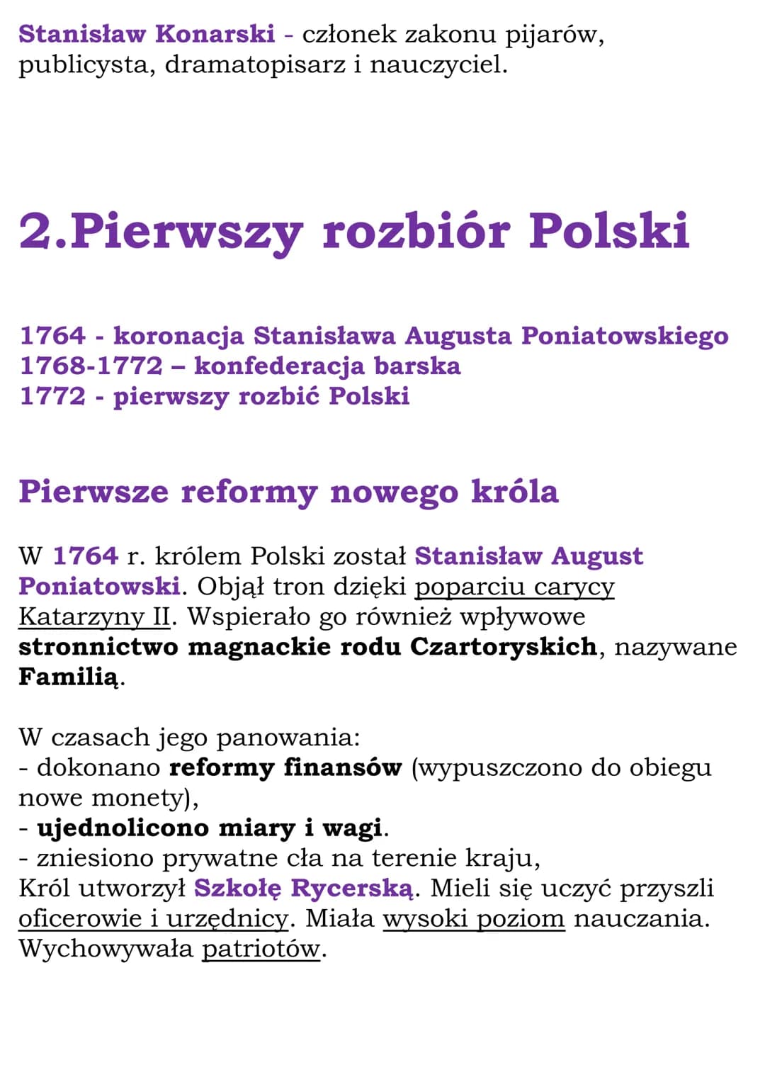 # Upadek Rzeczpospolitej

Cały dział

# 1.Rzeczpospolita pod rządami
Wettinów

1697 r. - koronacja Augusta Il Mocnego

1717 r. - sejm niemy
