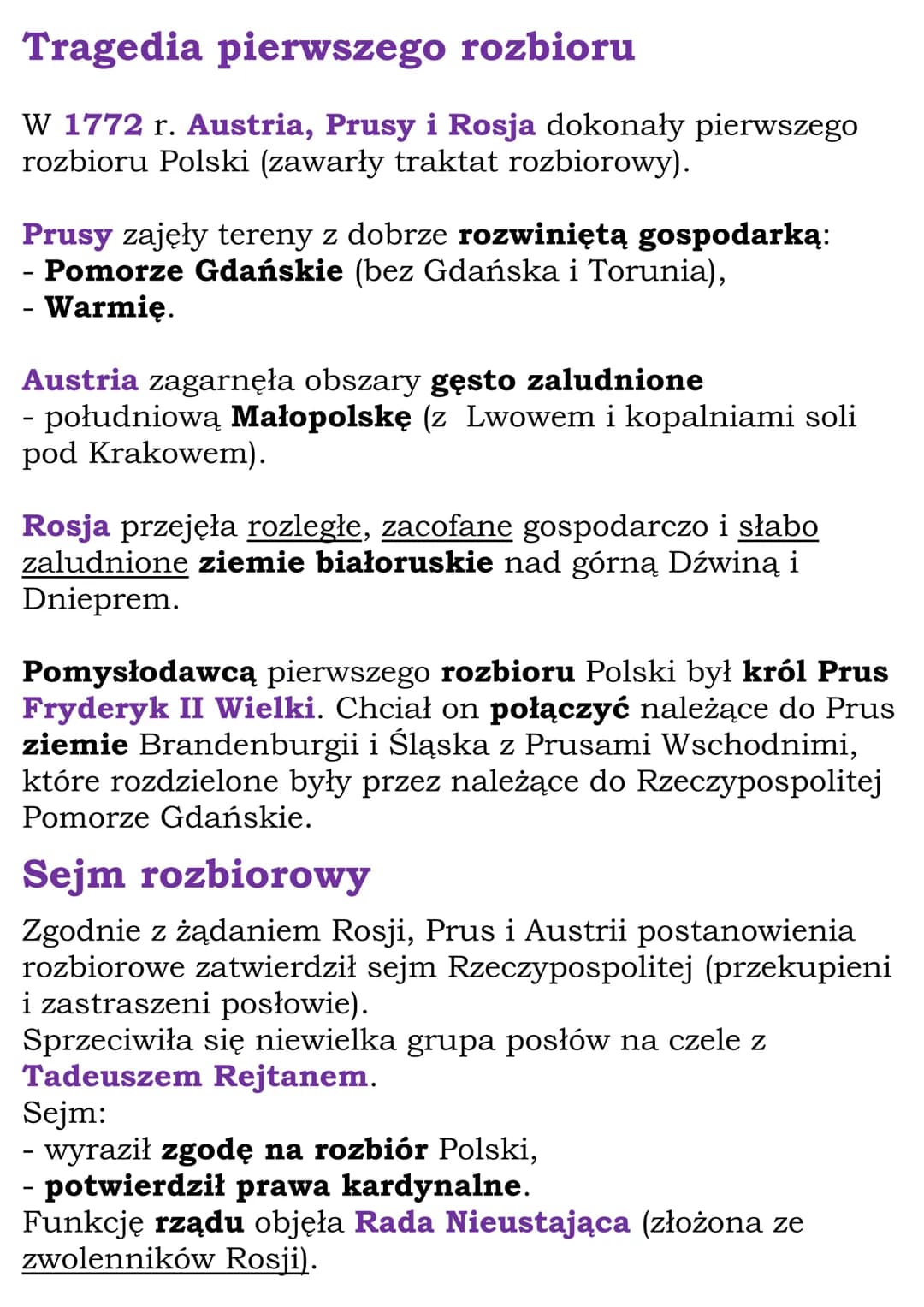 # Upadek Rzeczpospolitej

Cały dział

# 1.Rzeczpospolita pod rządami
Wettinów

1697 r. - koronacja Augusta Il Mocnego

1717 r. - sejm niemy
